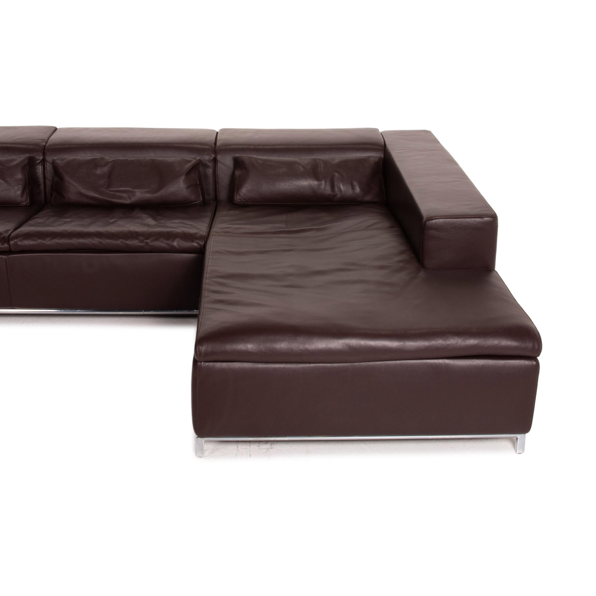 Who's Perfect Leather Corner Sofa Brown Dark Brown Sofa Couch 4