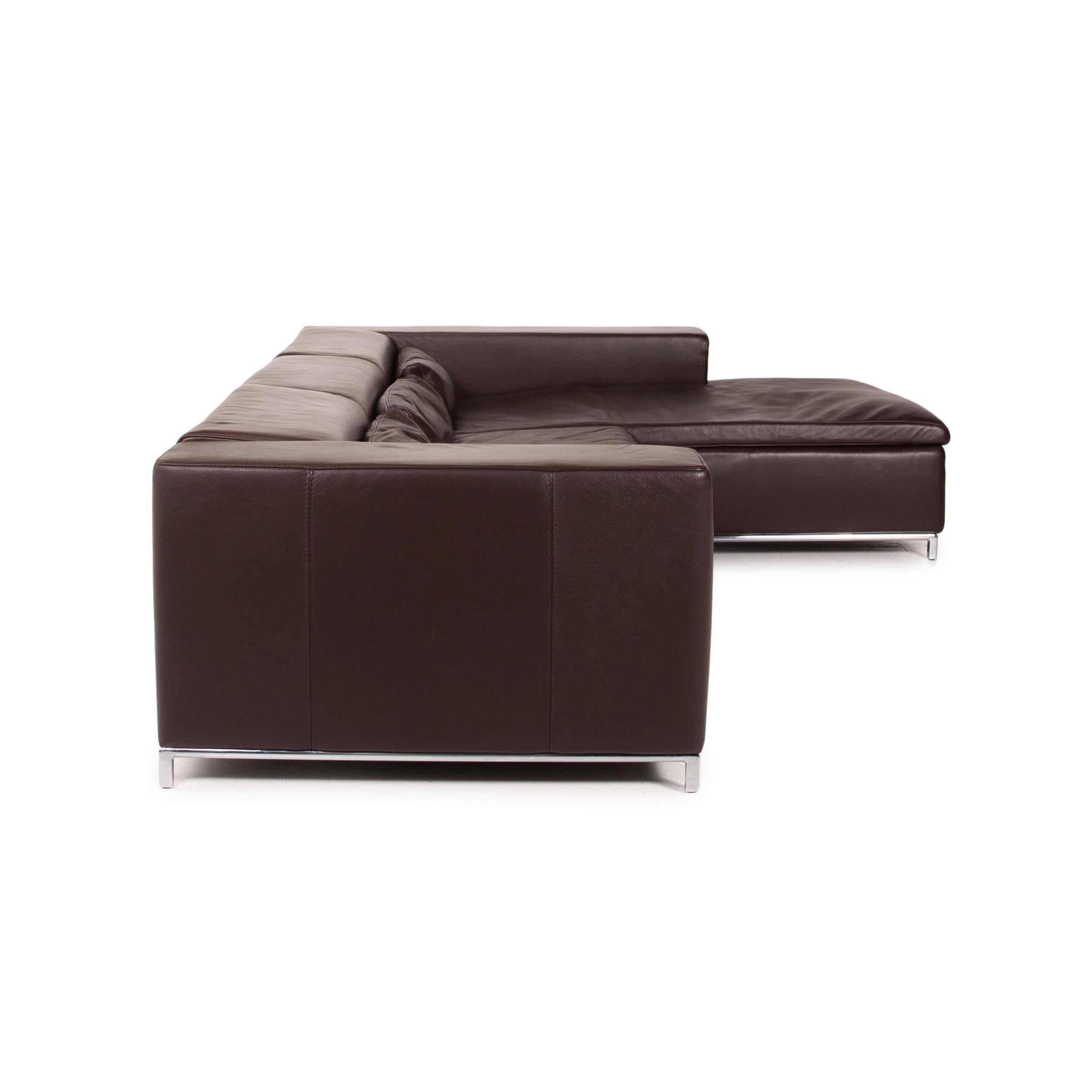 Who's Perfect Leather Corner Sofa Brown Dark Brown Sofa Couch 5