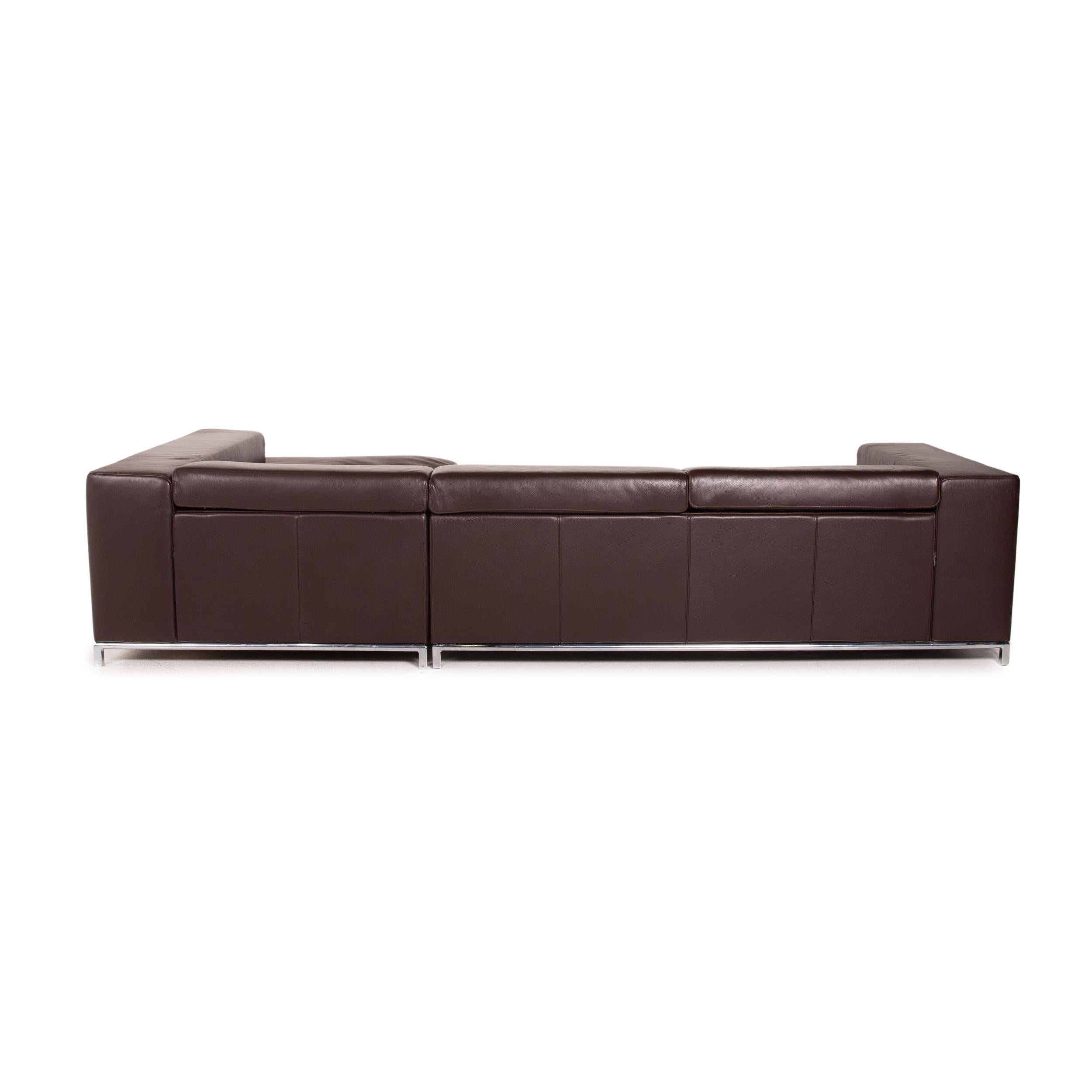 Who's Perfect Leather Corner Sofa Brown Dark Brown Sofa Couch 6