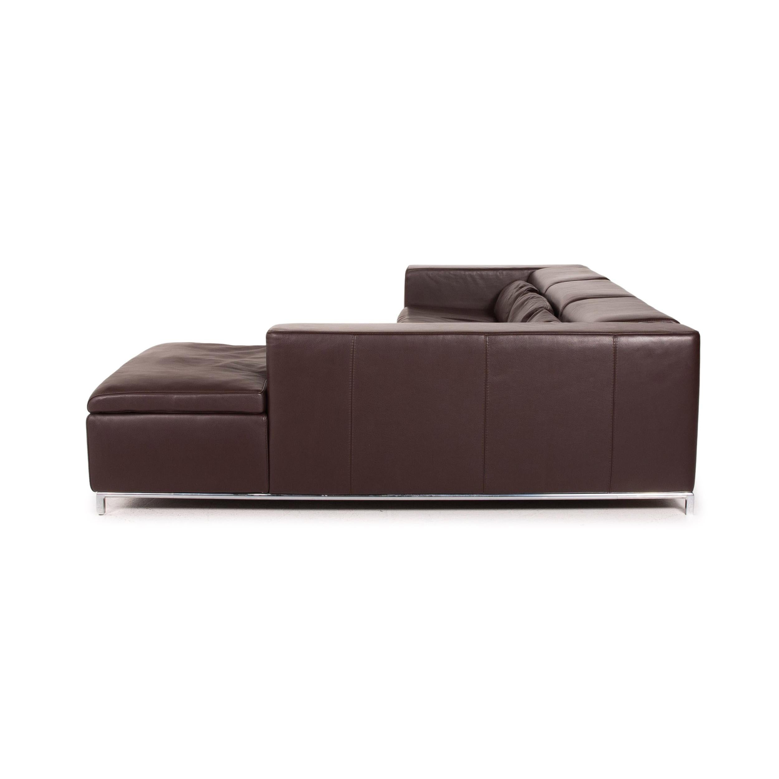 Who's Perfect Leather Corner Sofa Brown Dark Brown Sofa Couch 7