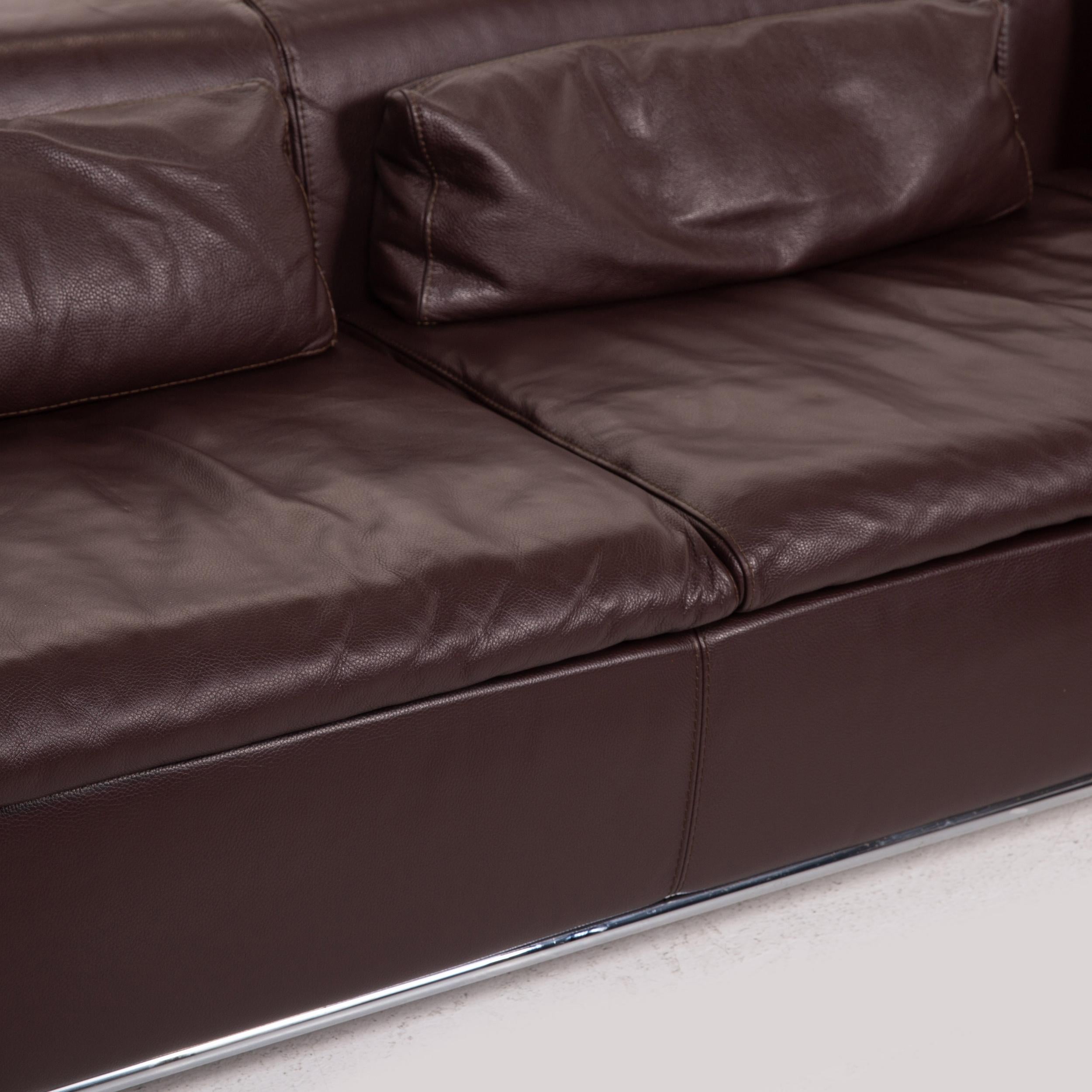 Italian Who's Perfect Leather Corner Sofa Brown Dark Brown Sofa Couch