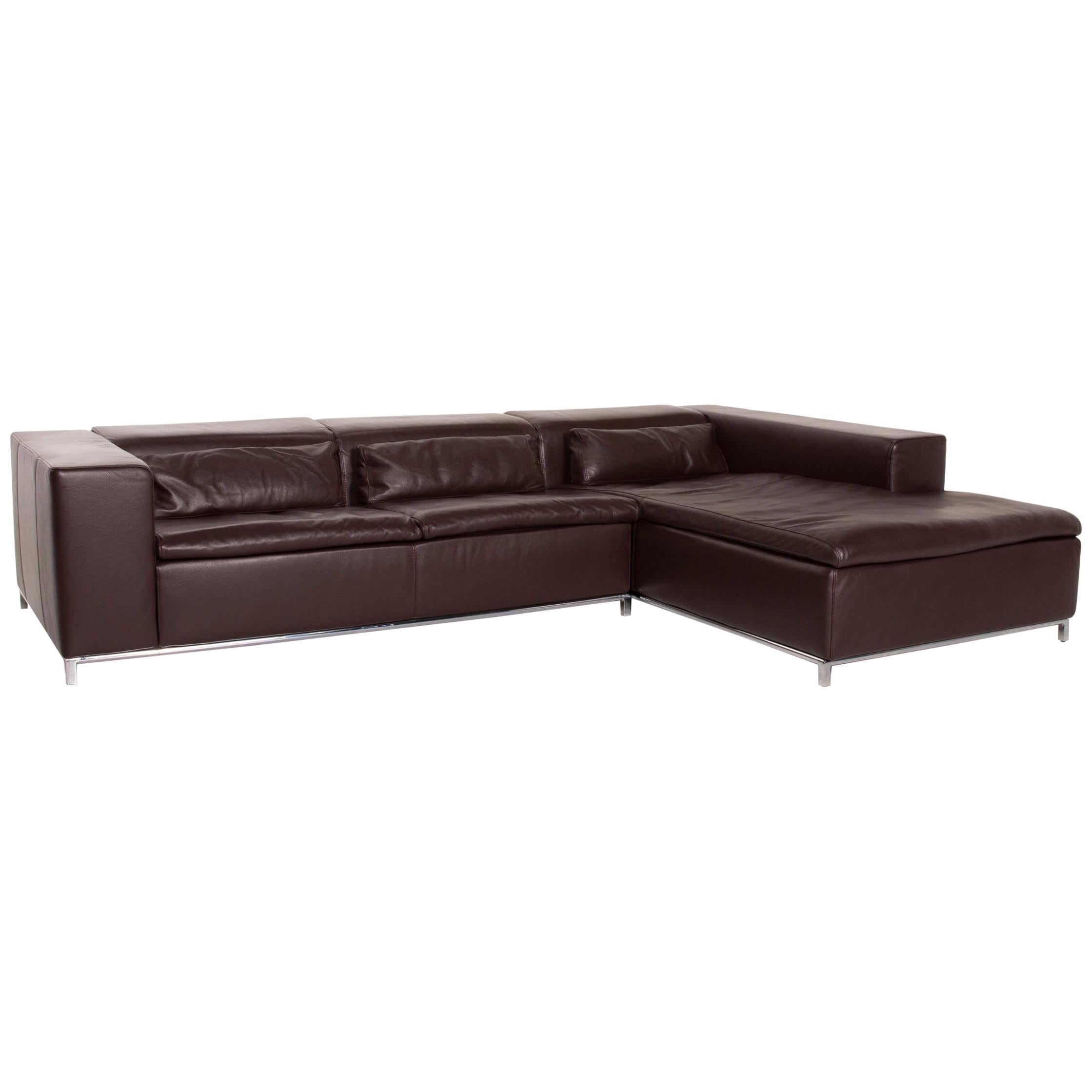 Who's Perfect Leather Corner Sofa Brown Dark Brown Sofa Couch