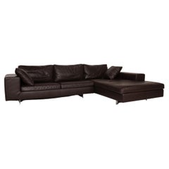 Who's Perfect LED Leder Sofa Braun Eck-Sofa Couch