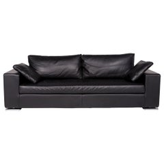 Who's Perfect LNC Sofa Black Three-Seat Couch