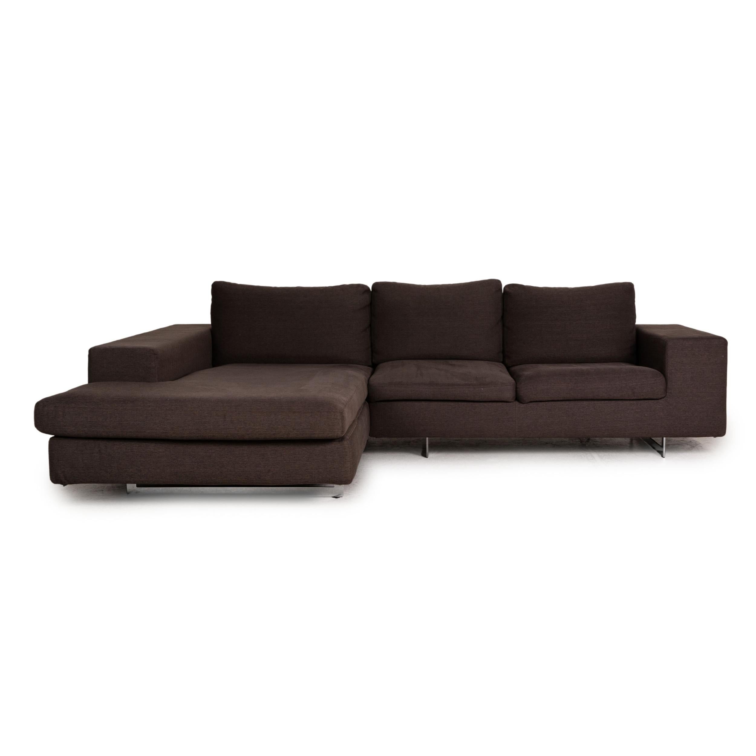 Who's Perfect Luca Fabric Sofa Gray Brown Corner Sofa Couch For Sale at  1stDibs