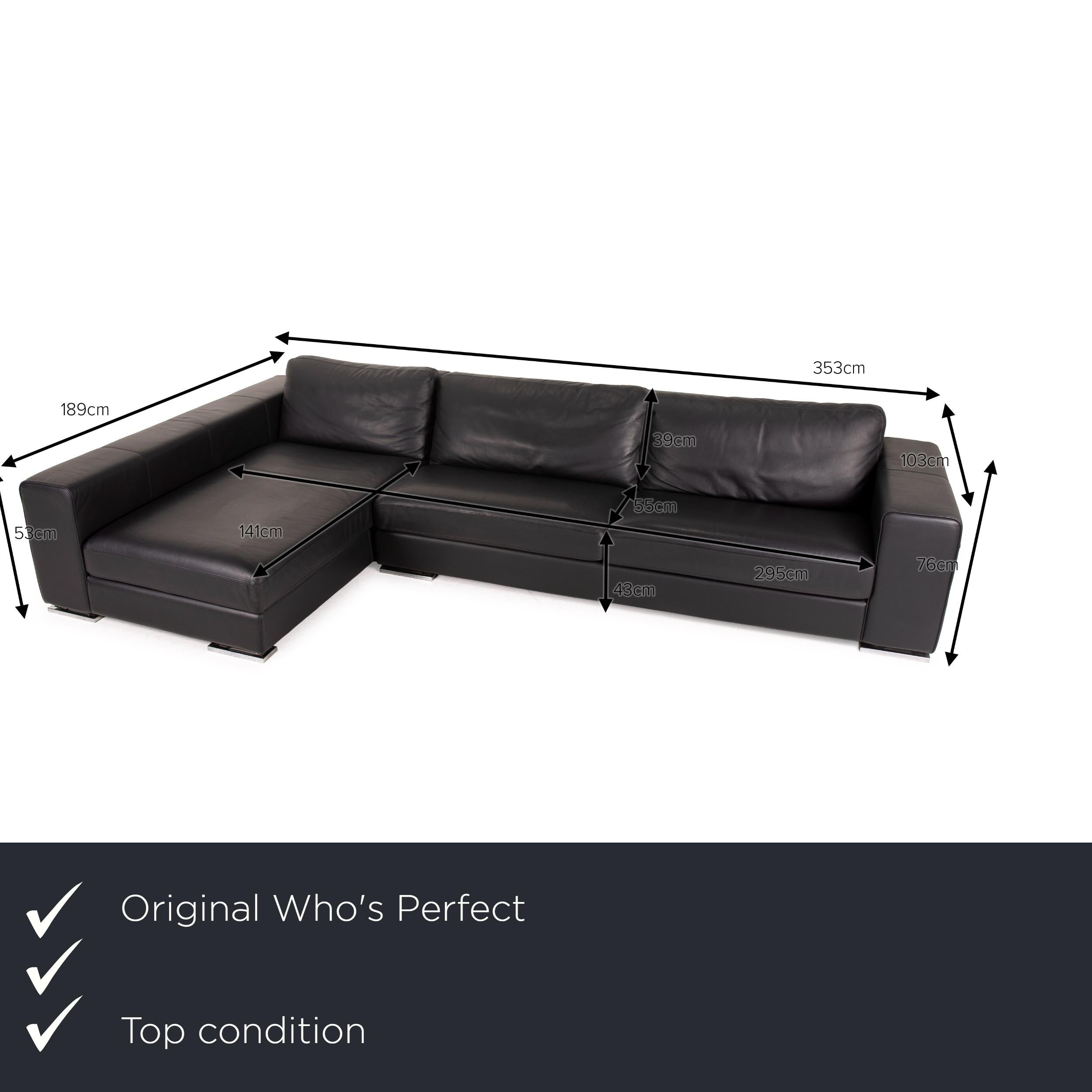 We present to you a Who's Perfect Manhattan leather sofa black corner sofa couch.
 

 Product measurements in centimeters:
 

Depth: 103
Width: 189
Height: 76
Seat height: 43
Rest height: 61
Seat depth: 55
Seat width: 141
Back height: