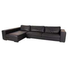 Who's Perfect Manhattan Leather Sofa Black Corner Sofa Couch