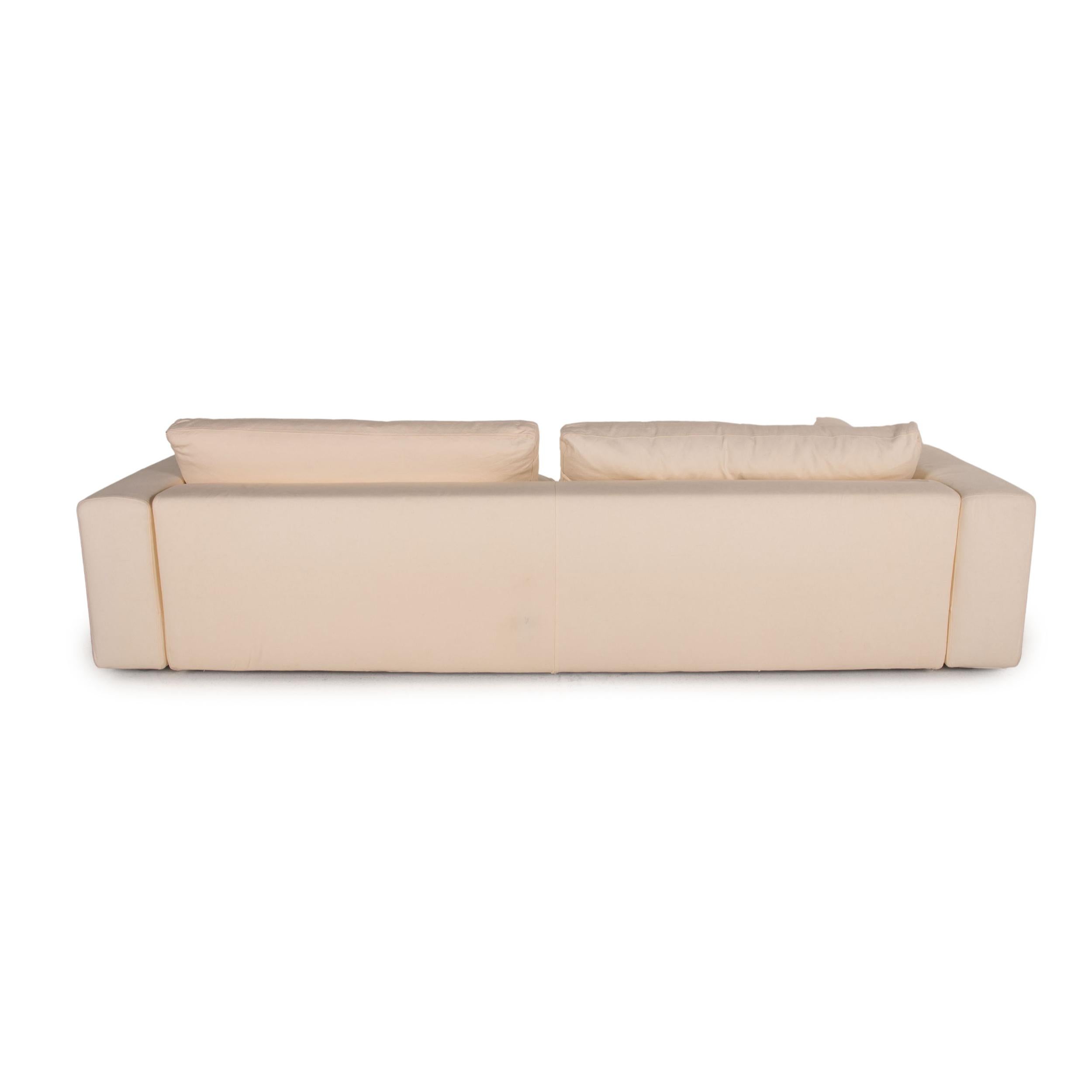 Who's Perfect Summer Fabric Sofa Cream Four Seater Couch 1