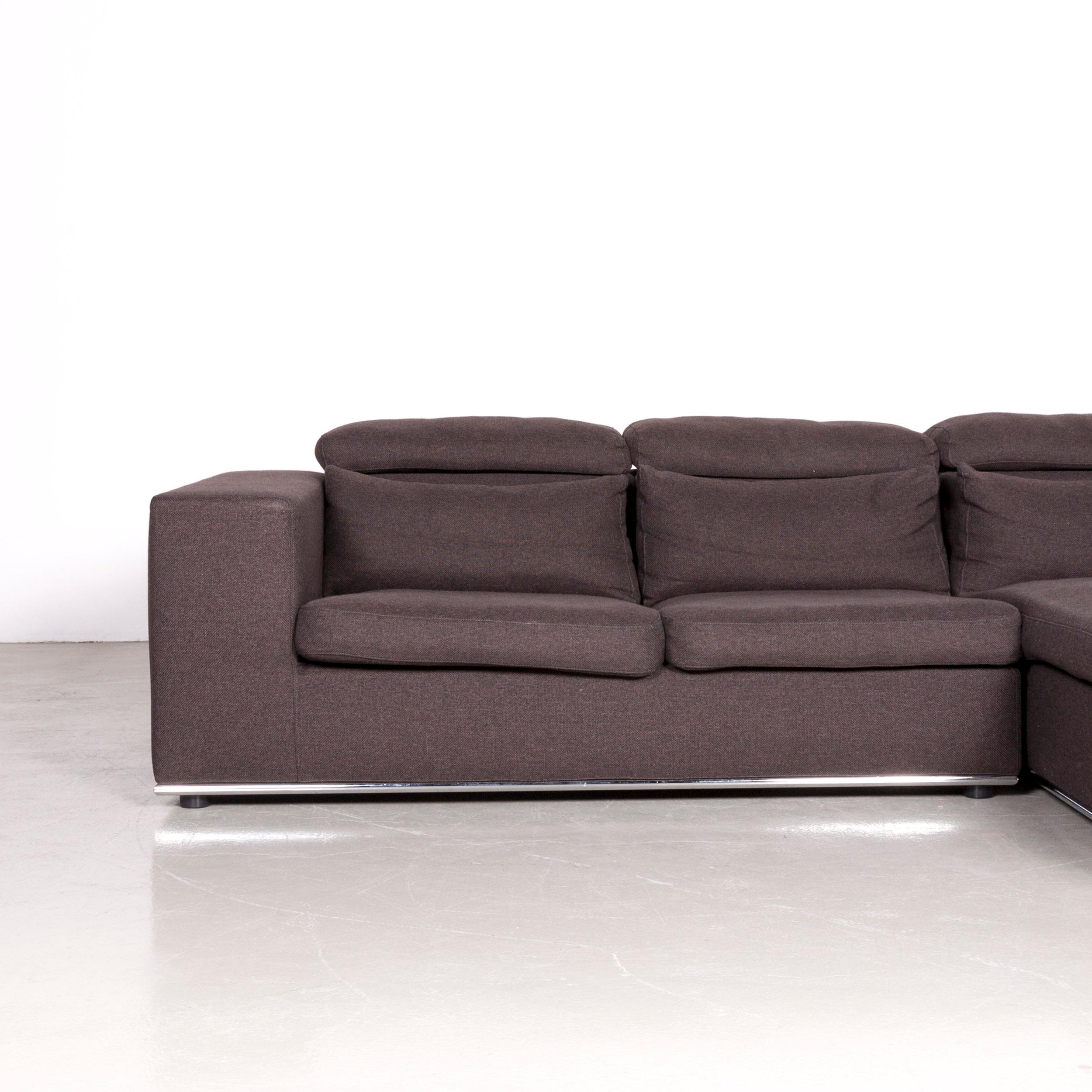 German Who's Perfect Toronto Designer Fabric Corner-Sofa Anthracite Couch For Sale