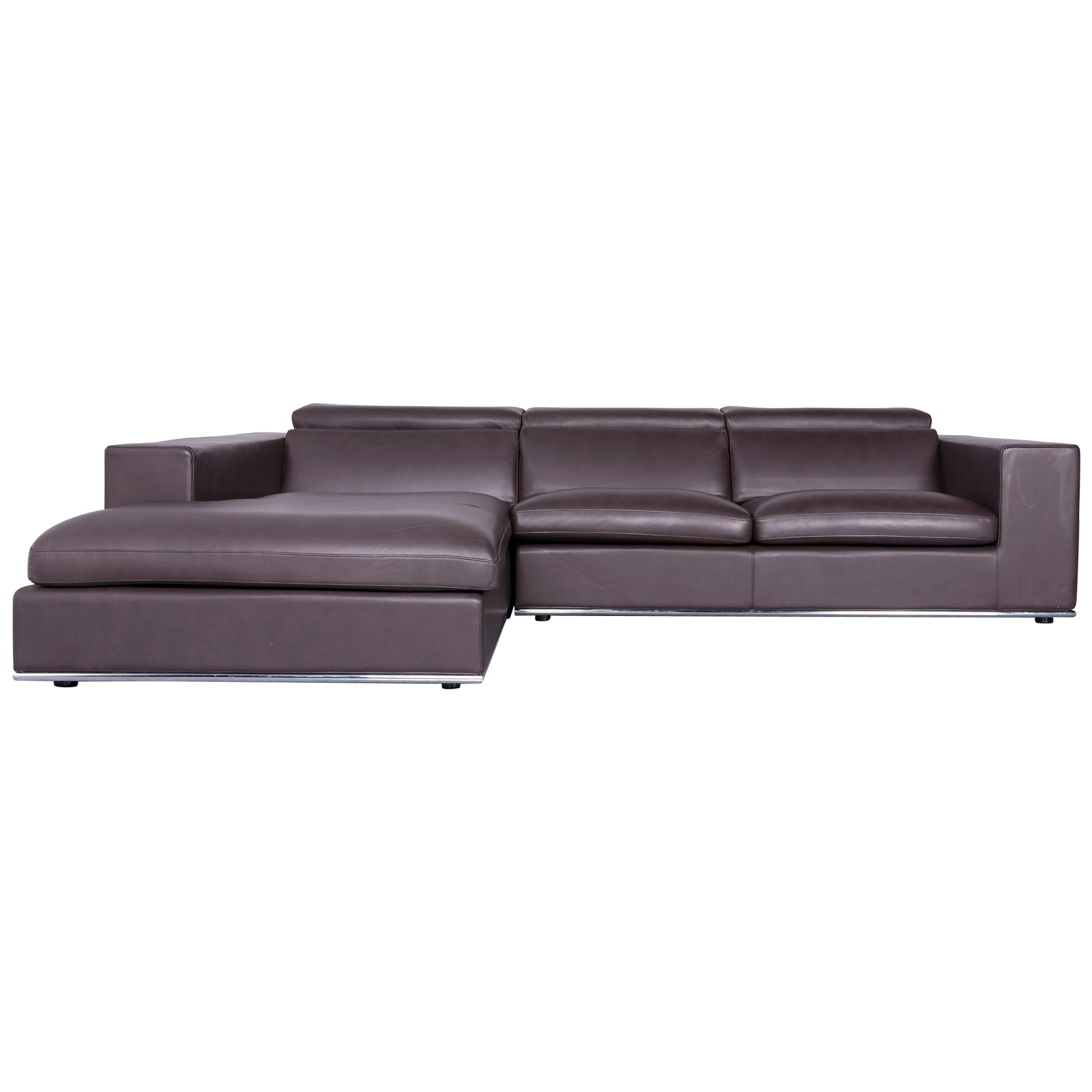 Who
s Perfect Toronto Designer Leather Corner-Sofa Brown Couch