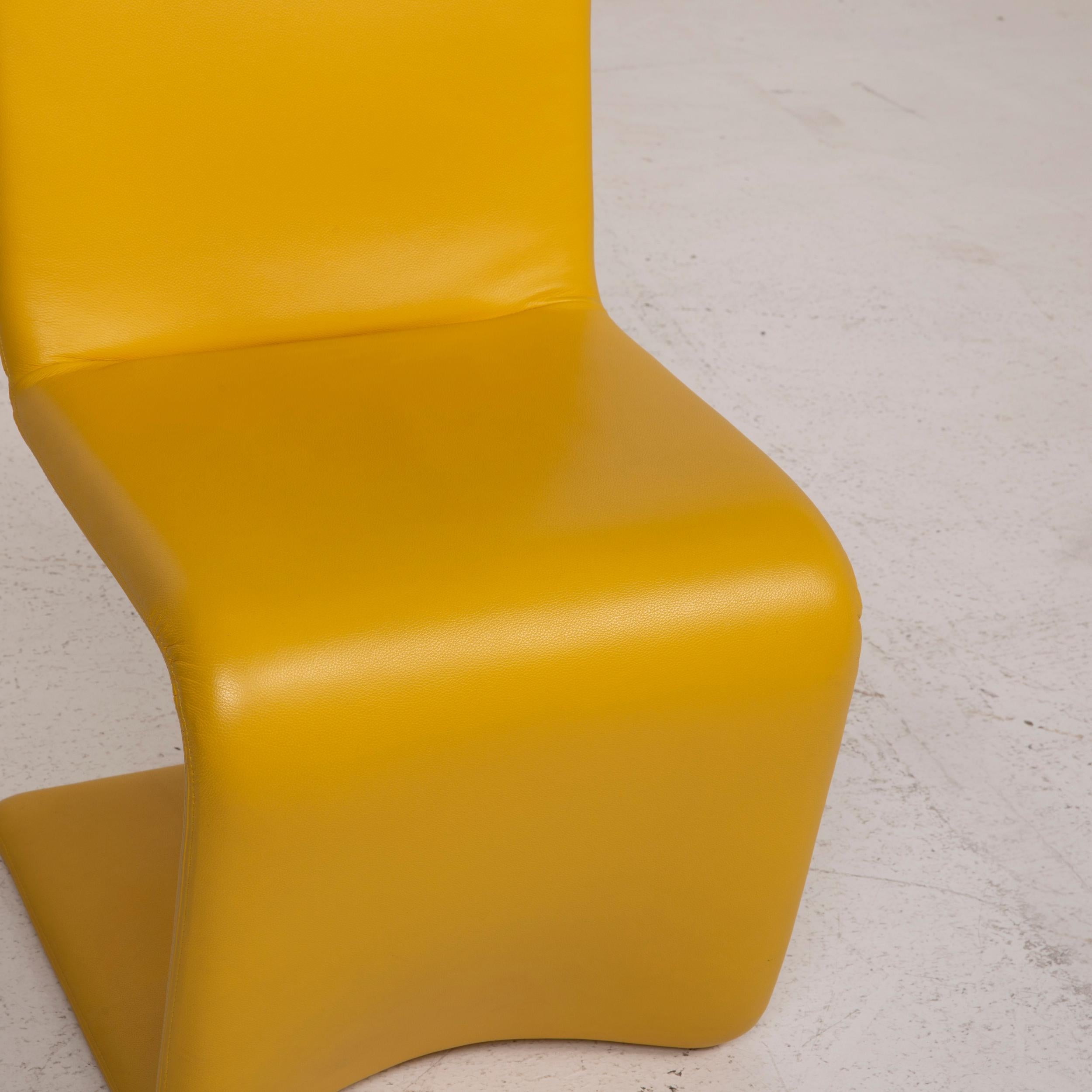Modern Who's Perfect Venere leather chair set Yellow set