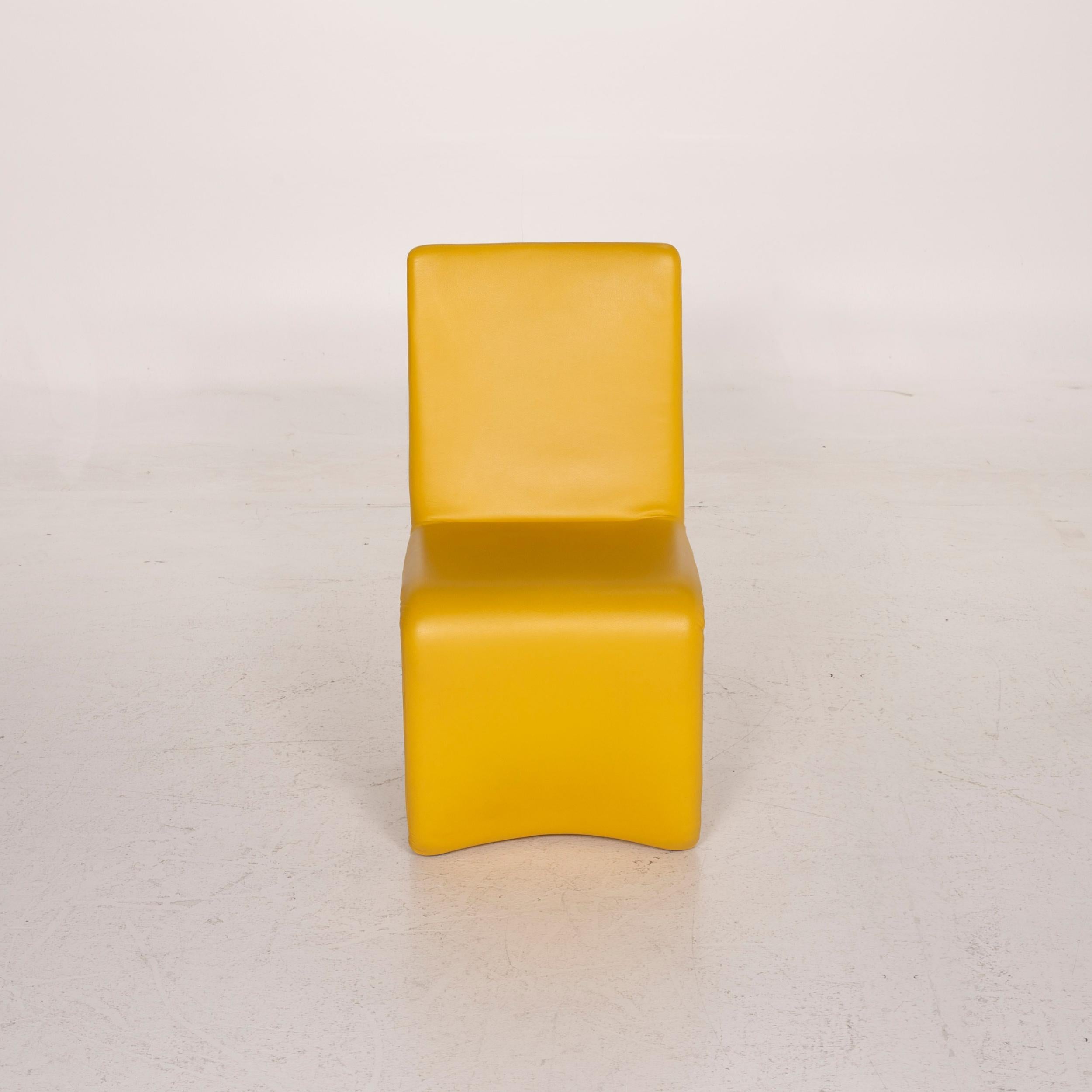 Contemporary Who's Perfect Venere leather chair set Yellow set