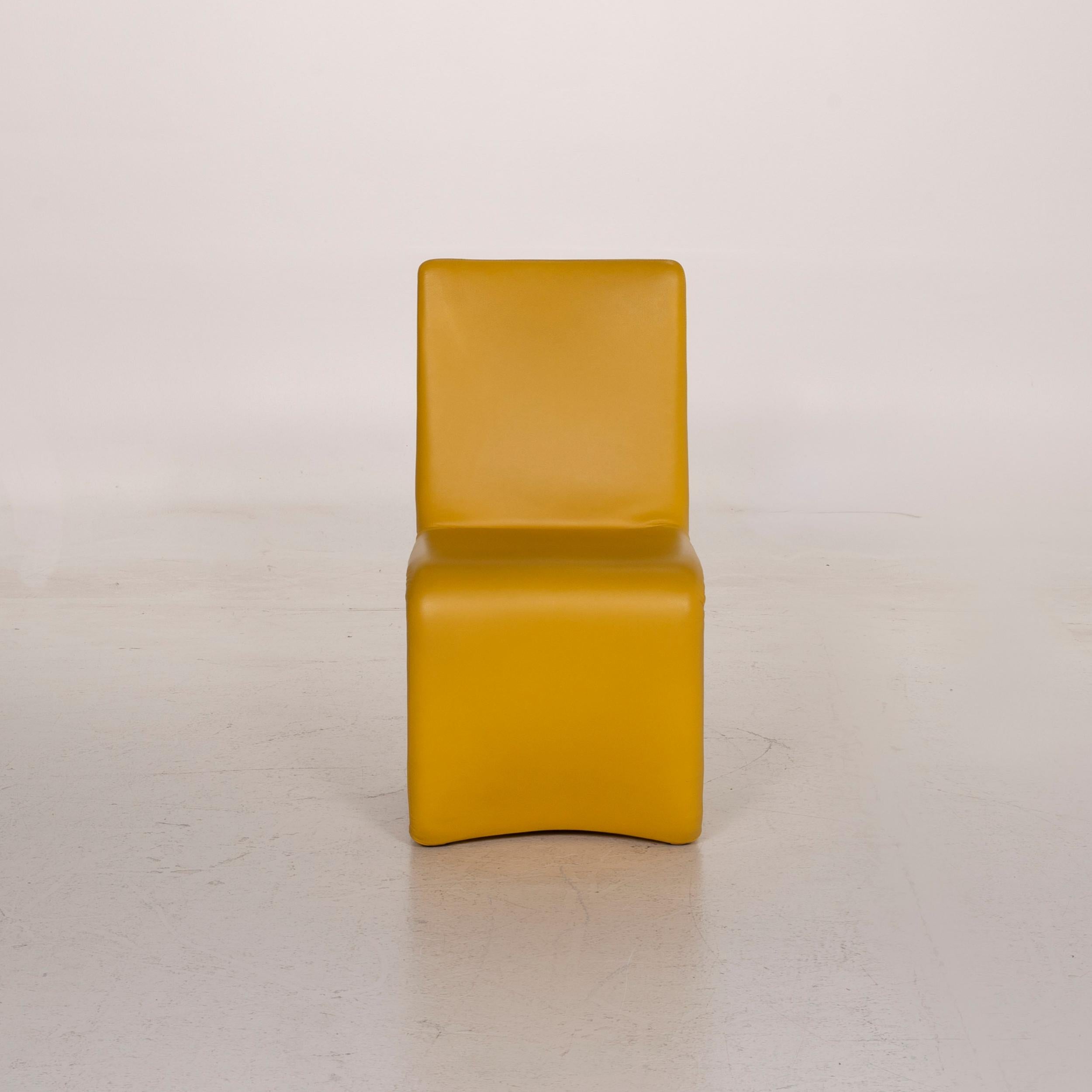 Who's Perfect Venere Leather Chair Yellow In Excellent Condition For Sale In Cologne, DE