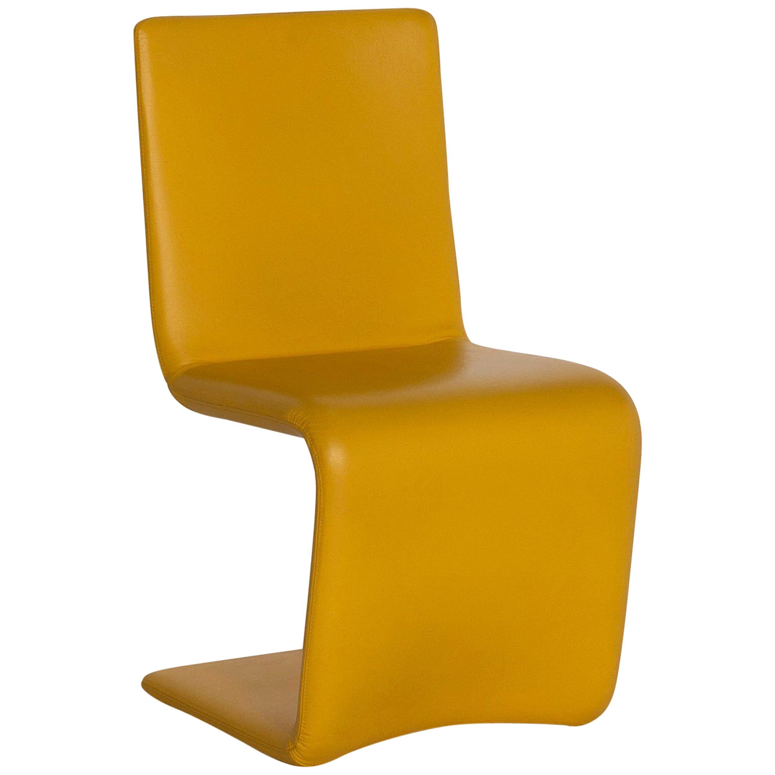 Who's Perfect Venere Leather Chair Yellow For Sale