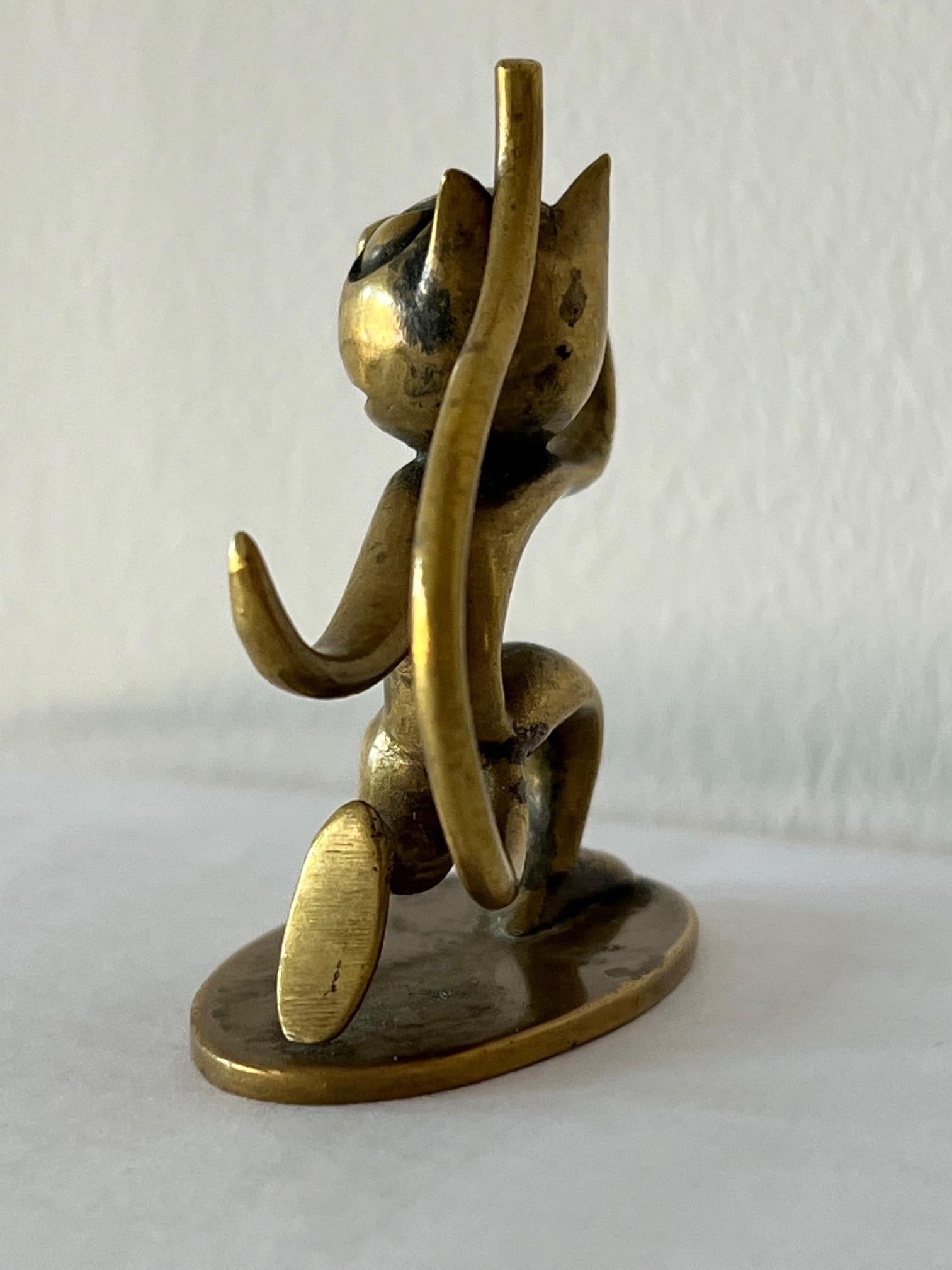 Bronze Figurine miniature Felix The Cat Autriche en bronze Art Déco de WHW Hagenauer en vente