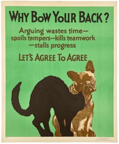 WHY BOW YOUR BACK? AGREE TO AGREE Original Vintage Mather Incentive Poster
