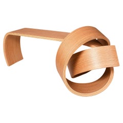 Panchina Why Knot in Oak bianco, fatta a mano