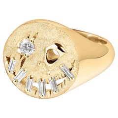 Why So Serious? – Signet Ring – Smile – 9ct yellow Gold & Baguette Diamonds