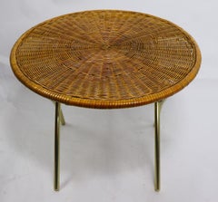 Wicker and Aluminum Patio Poolside  Side Table by Telescope Chair Company