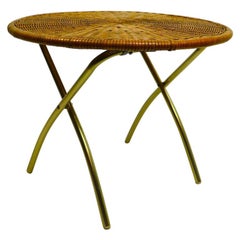 Wicker and Aluminum Patio Poolside Side Table by Telescope Chair Company