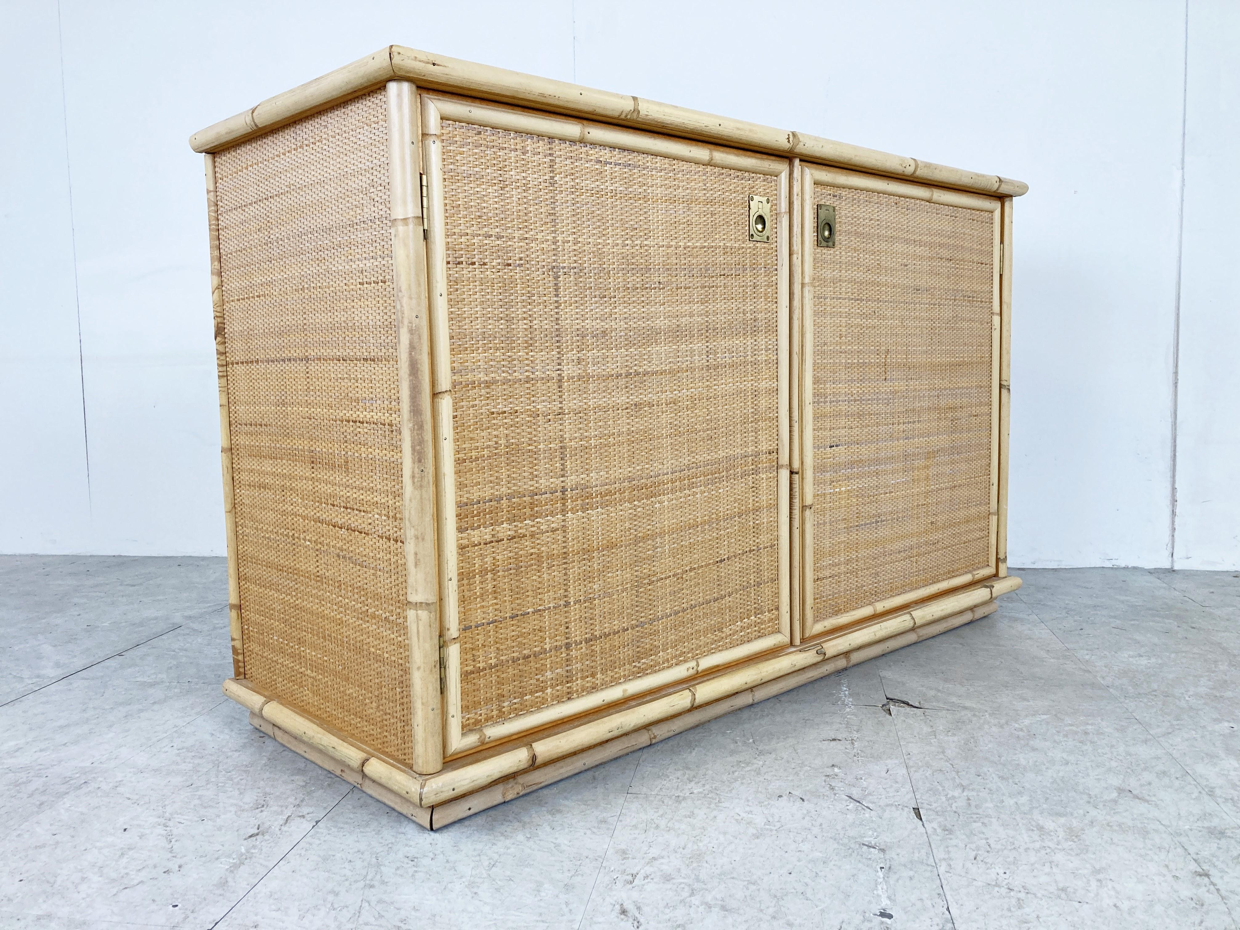 Wicker and Bamboo Cabinet by Dal Vera, 1960s 3