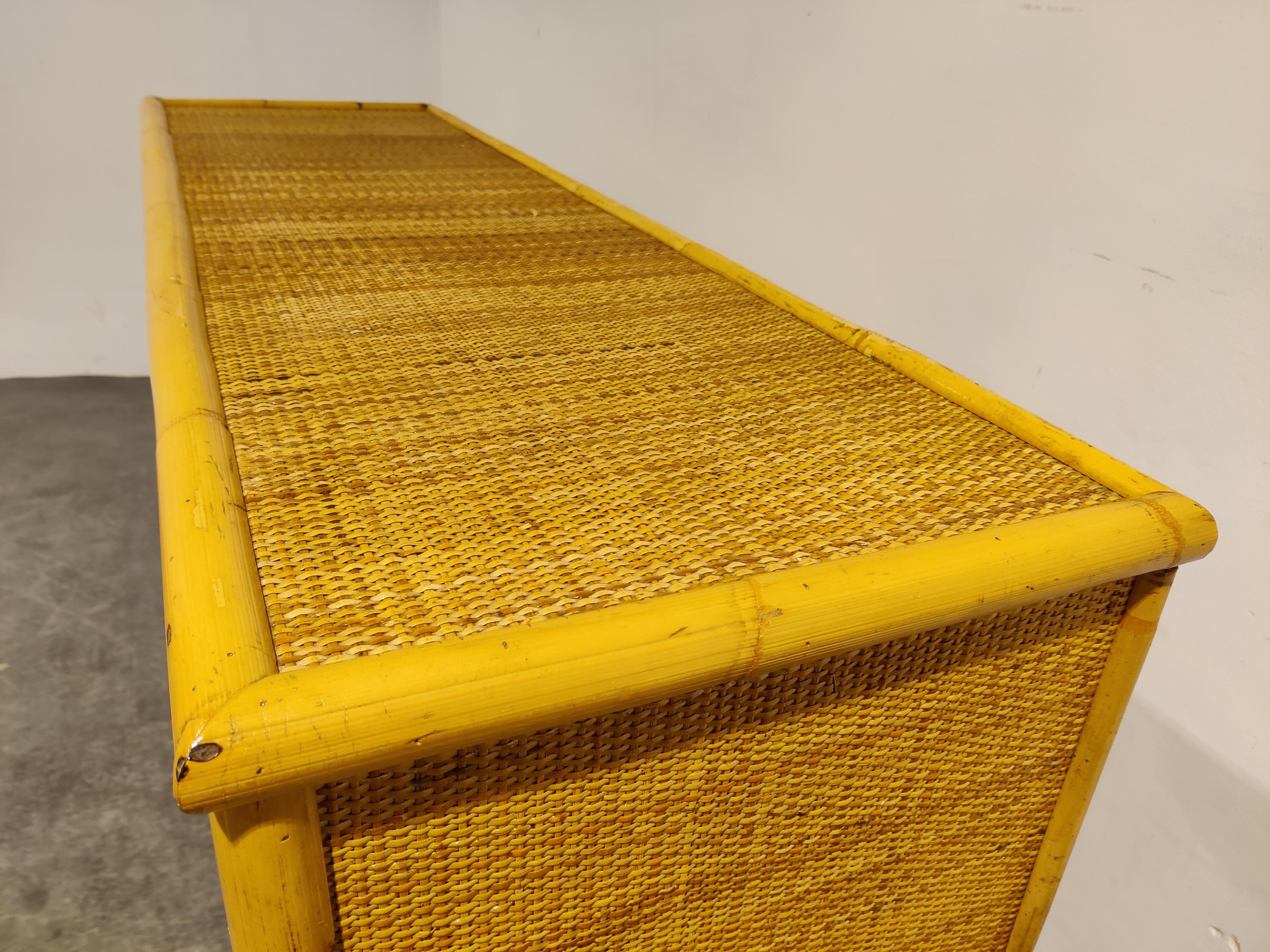 Wicker and Bamboo Cabinet by Dal Vera, 1960s 1