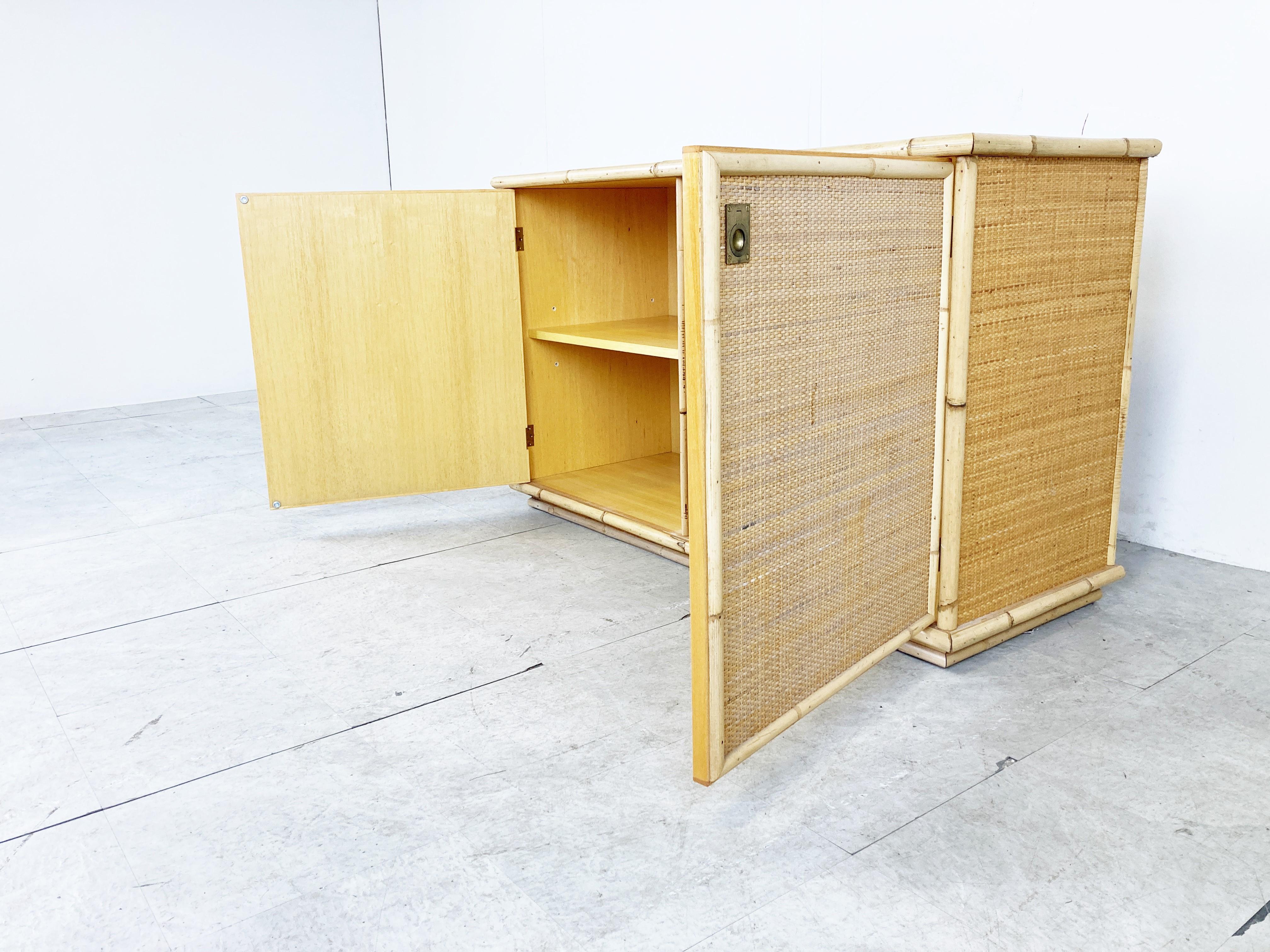Wicker and Bamboo Cabinet by Dal Vera, 1960s 2