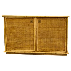 Wicker and Bamboo Cabinet by Dal Vera, 1960s