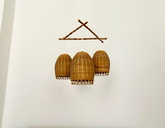 Wicker and Bamboo Cascading Lamp