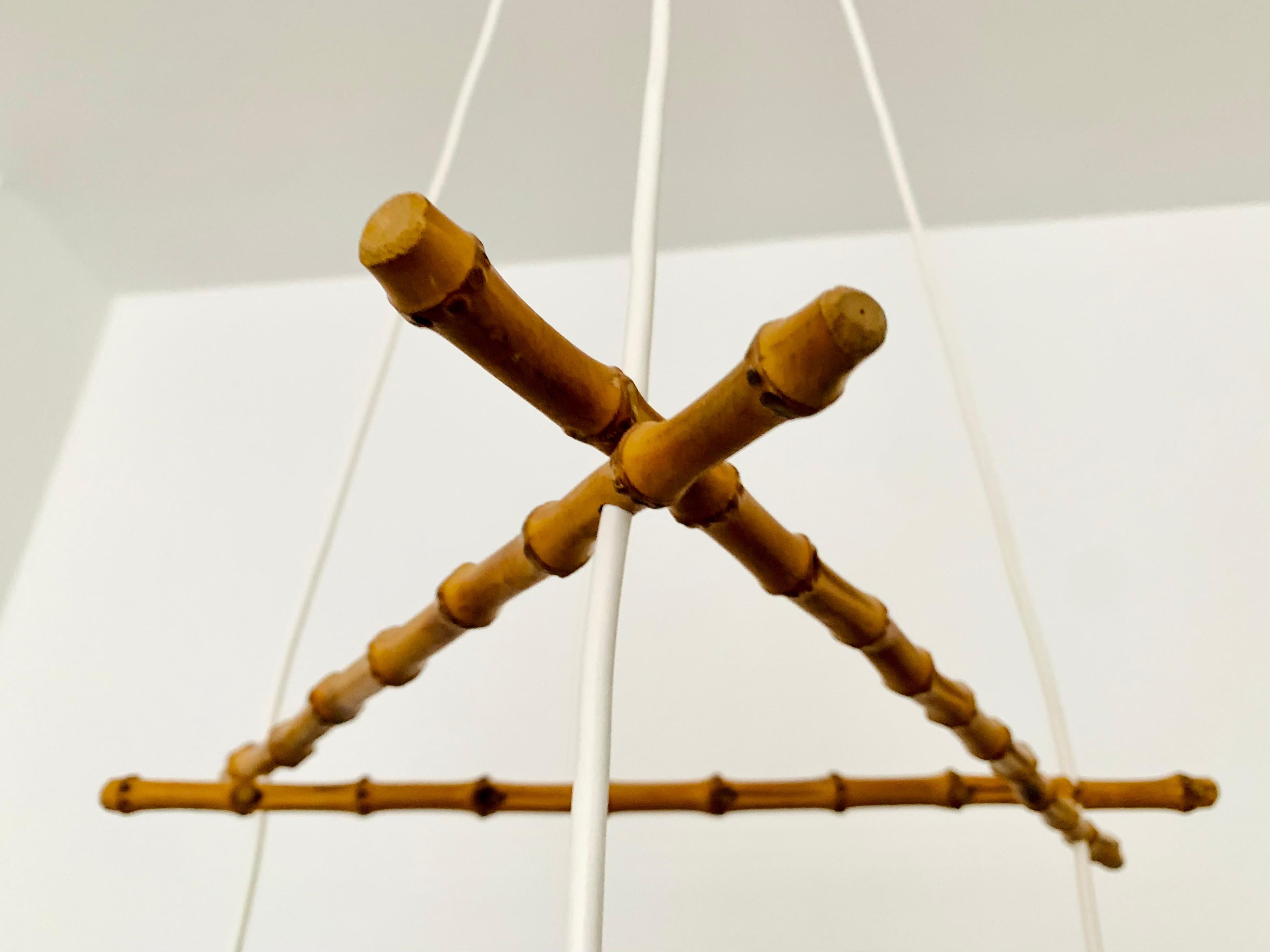 Wicker and Bamboo Cascading Lamp en vente 2