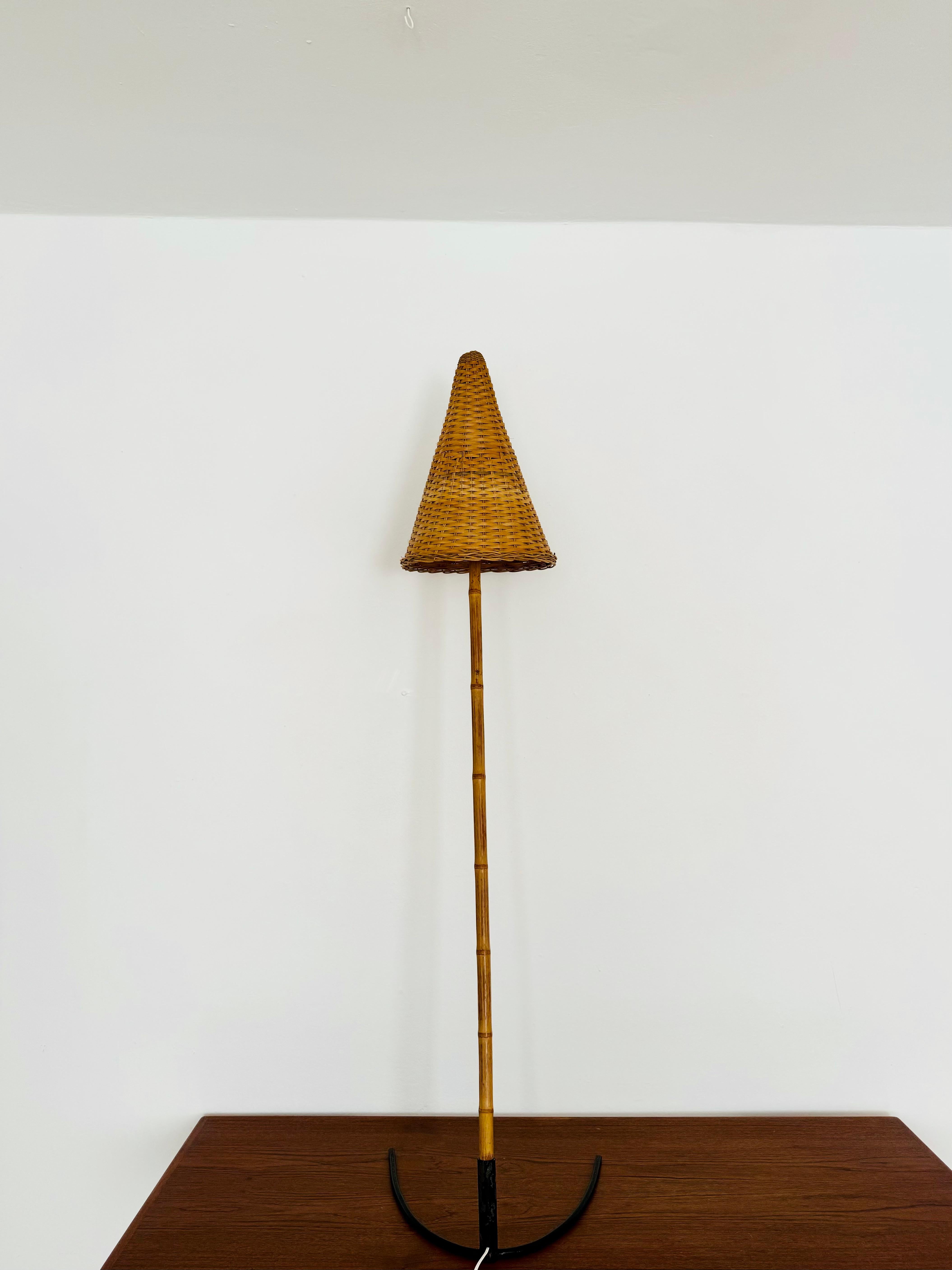 Lampada da terra in vimini e bambù di Rupert Nikoll in vendita 1
