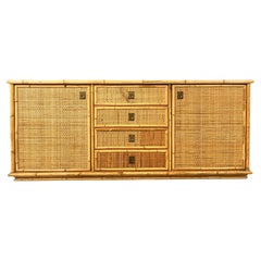 Vintage Wicker and bamboo sideboard by Dal Vera, 1960s