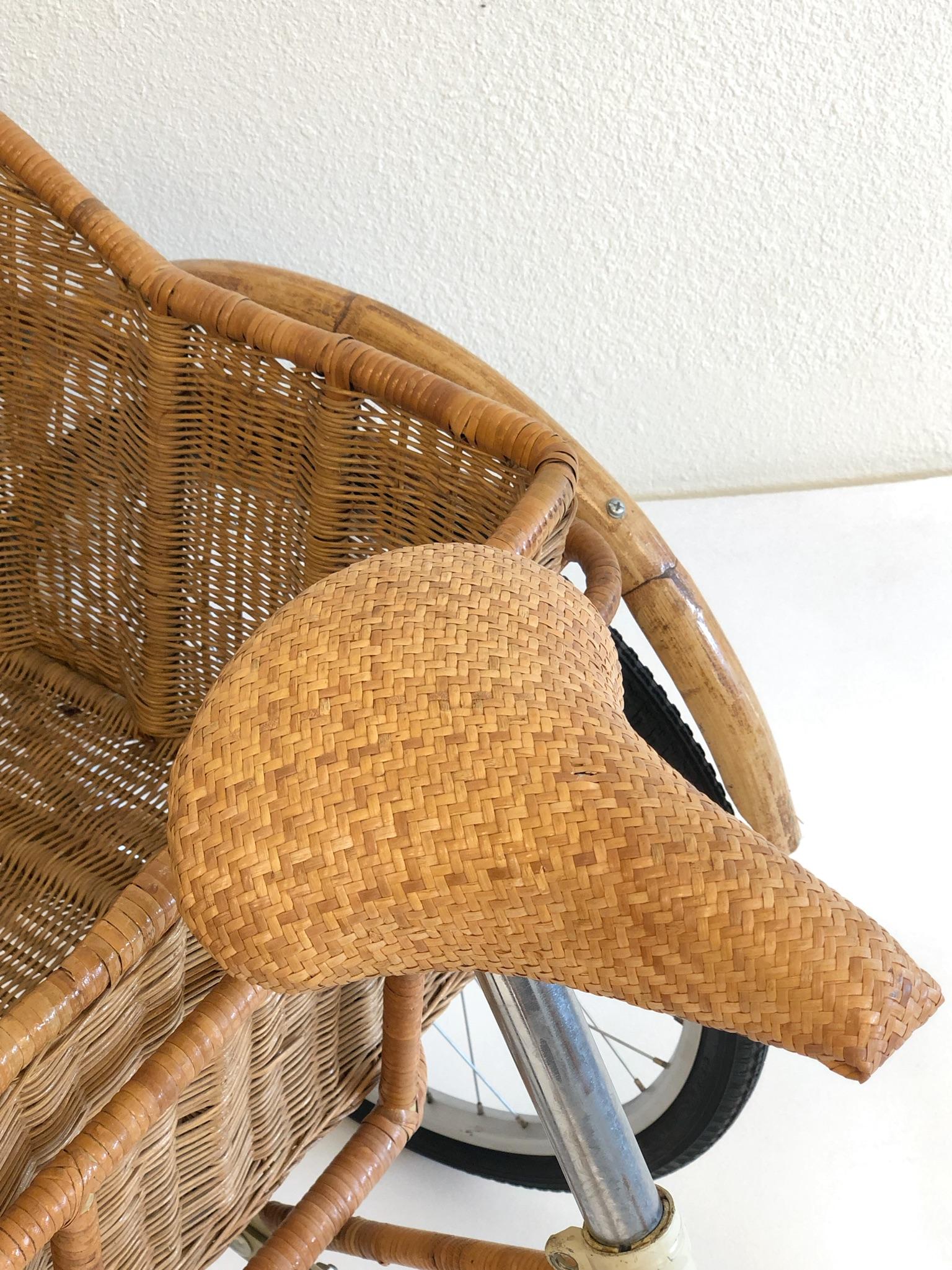 Modern Wicker and Bamboo Adult  Tricycle