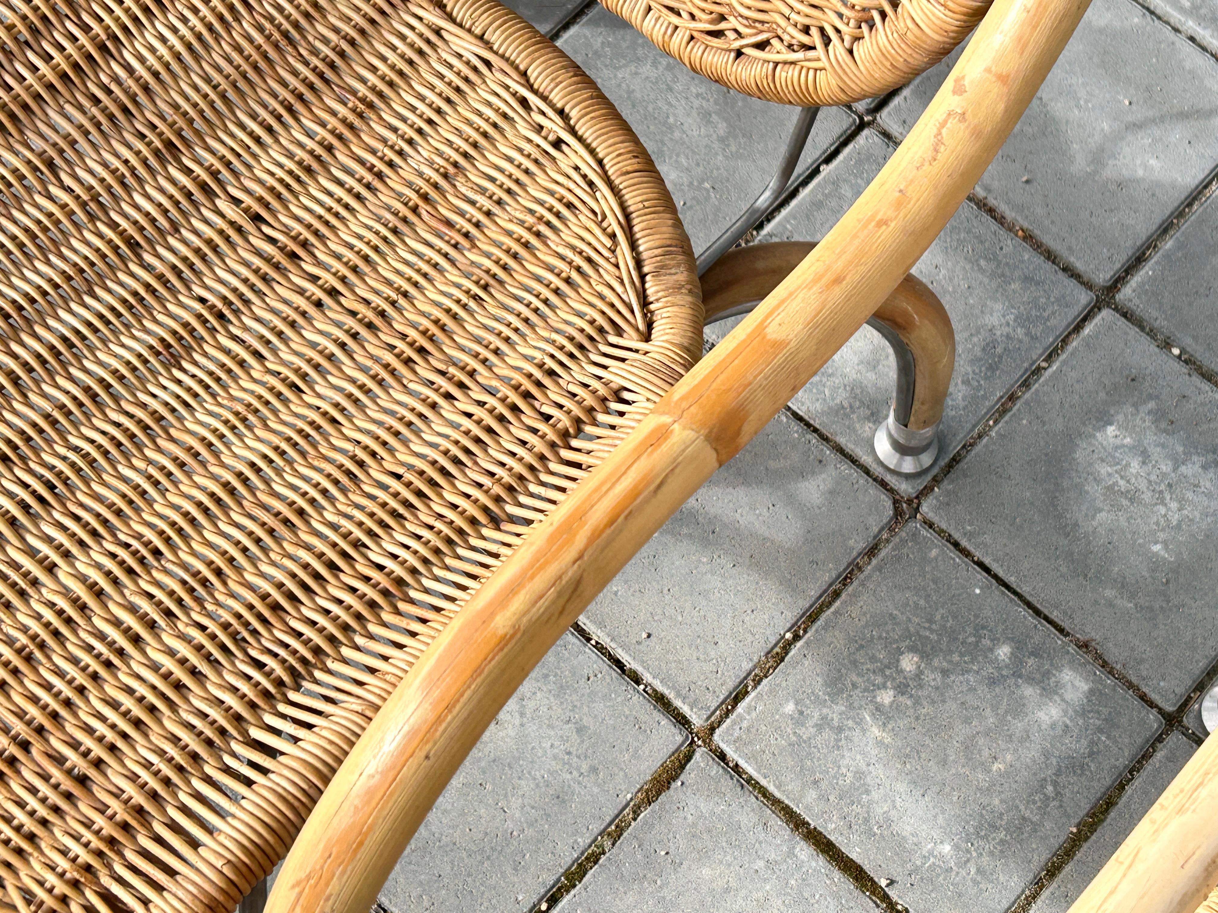 Fauteuil en osier et acier brossé conçu par Mats Theselius pour Ikea en vente 6