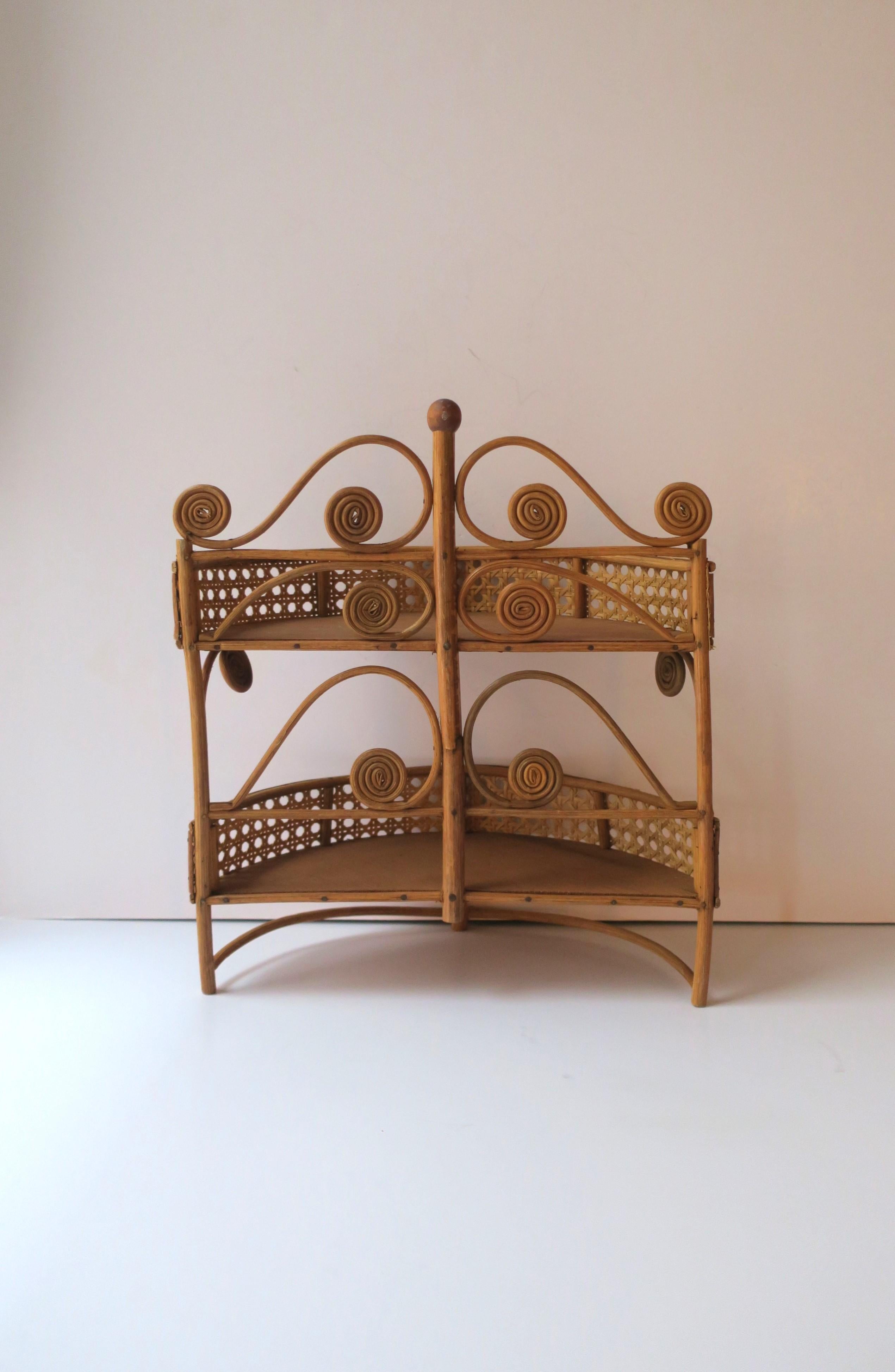 Wicker and Cane Wall Shelf For Sale 4