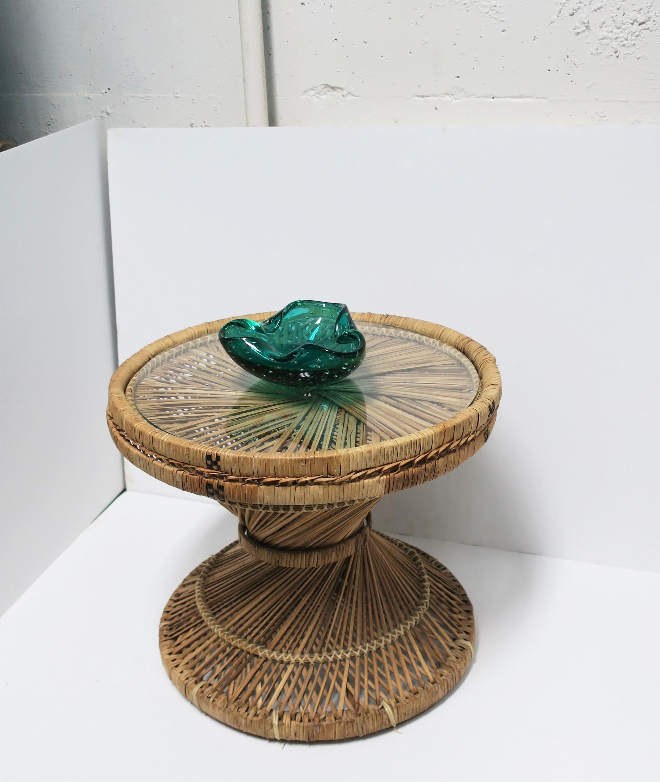Wicker Side Drinks Table Attributed to Emmanuelle Peacock 2
