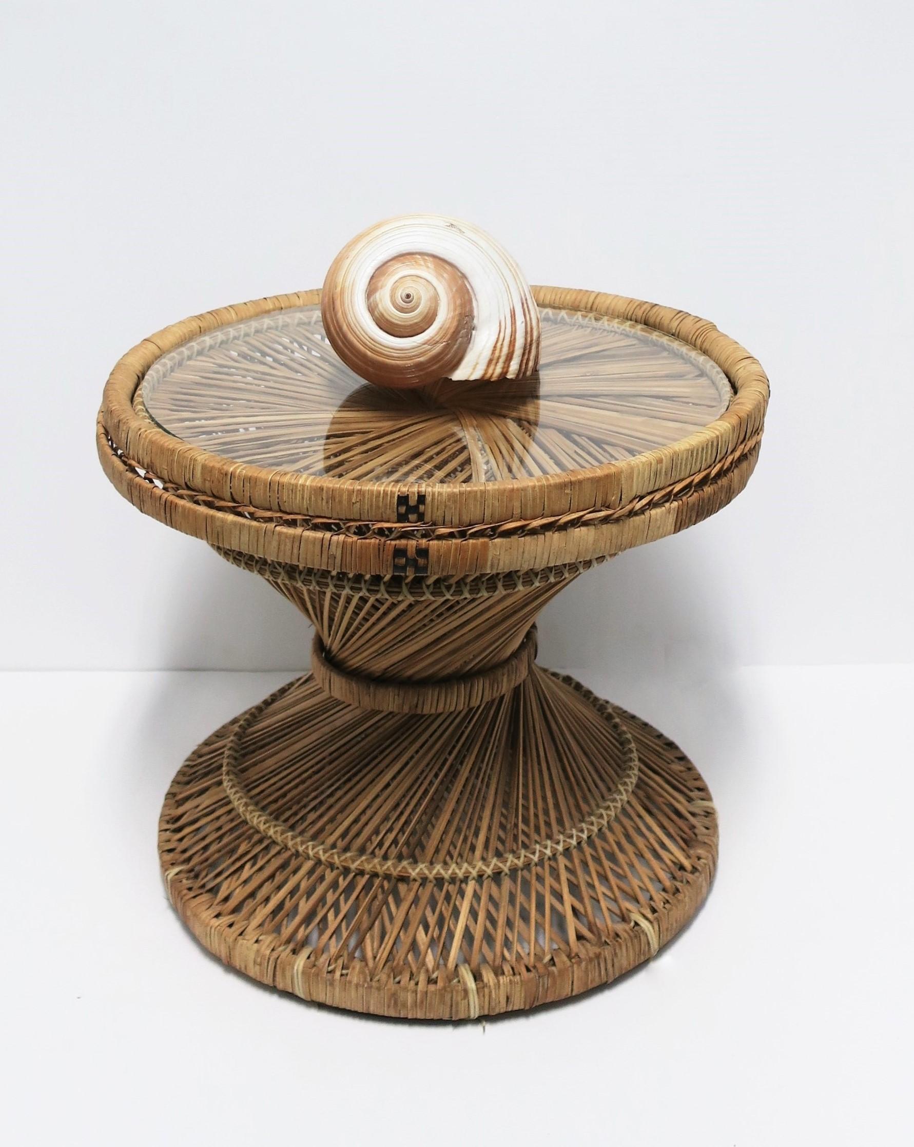 Wicker Side Drinks Table Attributed to Emmanuelle Peacock 3