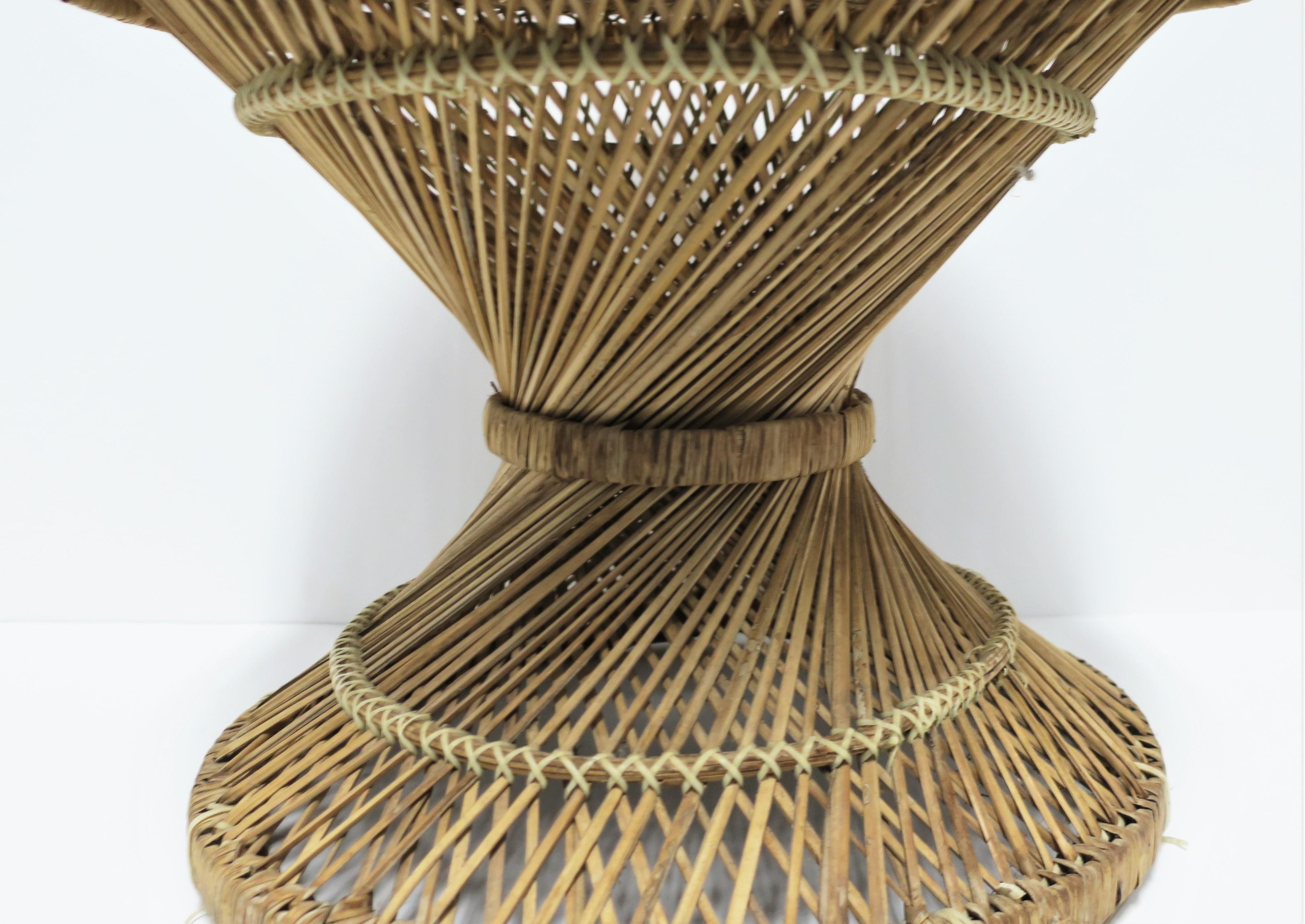 Wicker Side Drinks Table Attributed to Emmanuelle Peacock 8