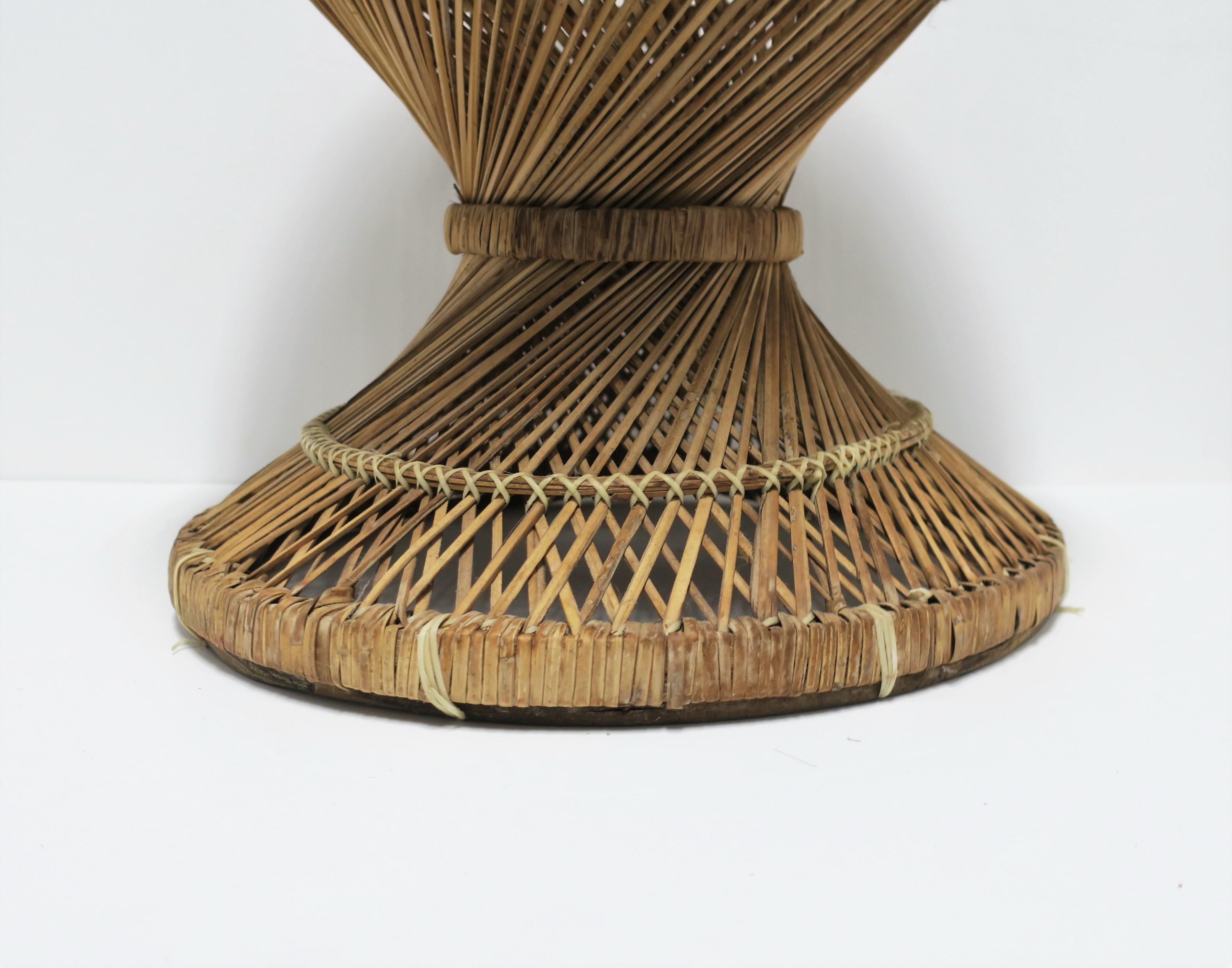 Wicker Side Drinks Table Attributed to Emmanuelle Peacock 9
