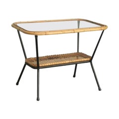 Table à thé en osier et verre, 1940