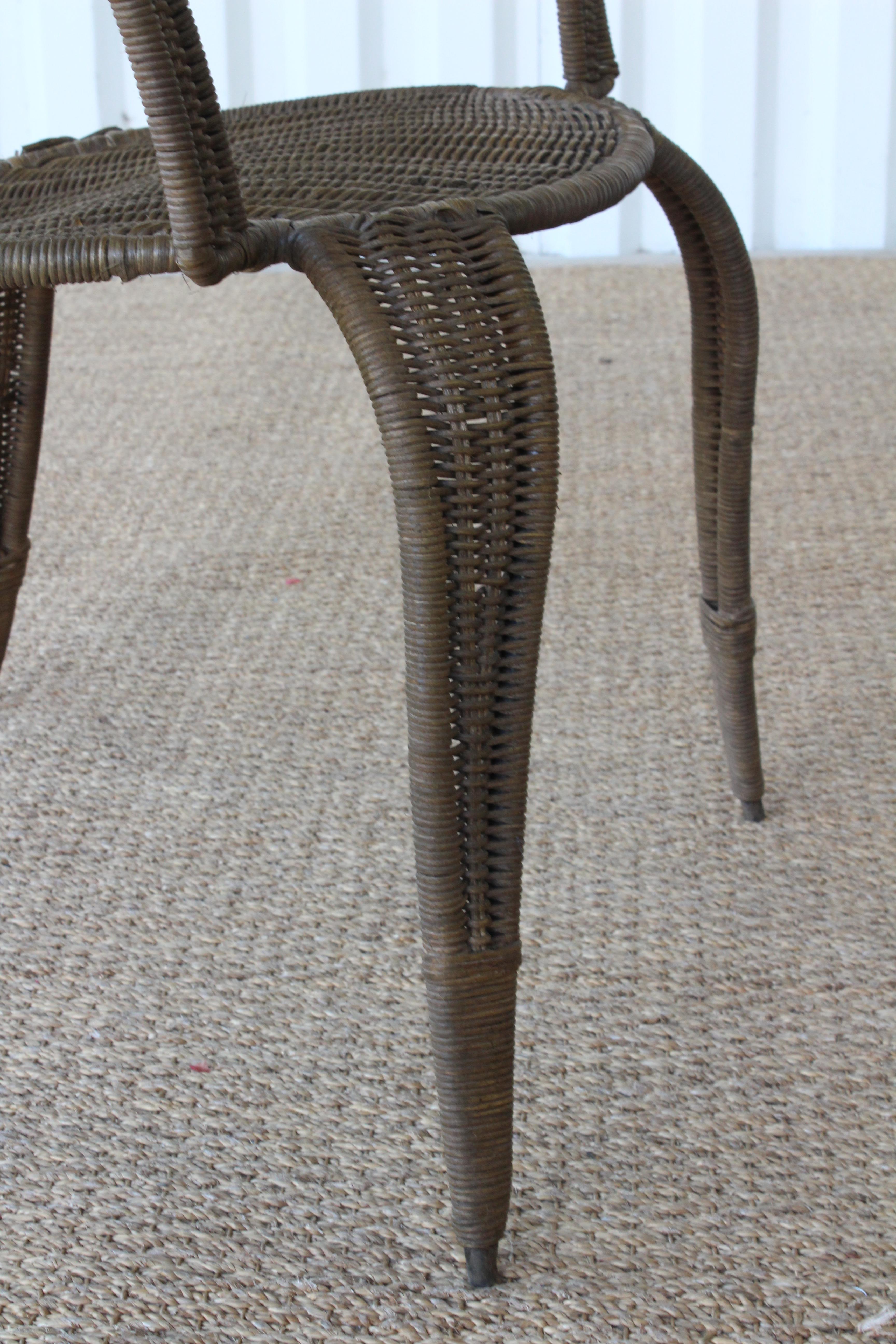Mid-20th Century Wicker and Iron Armchair by Danny Ho Fong, 1960s.