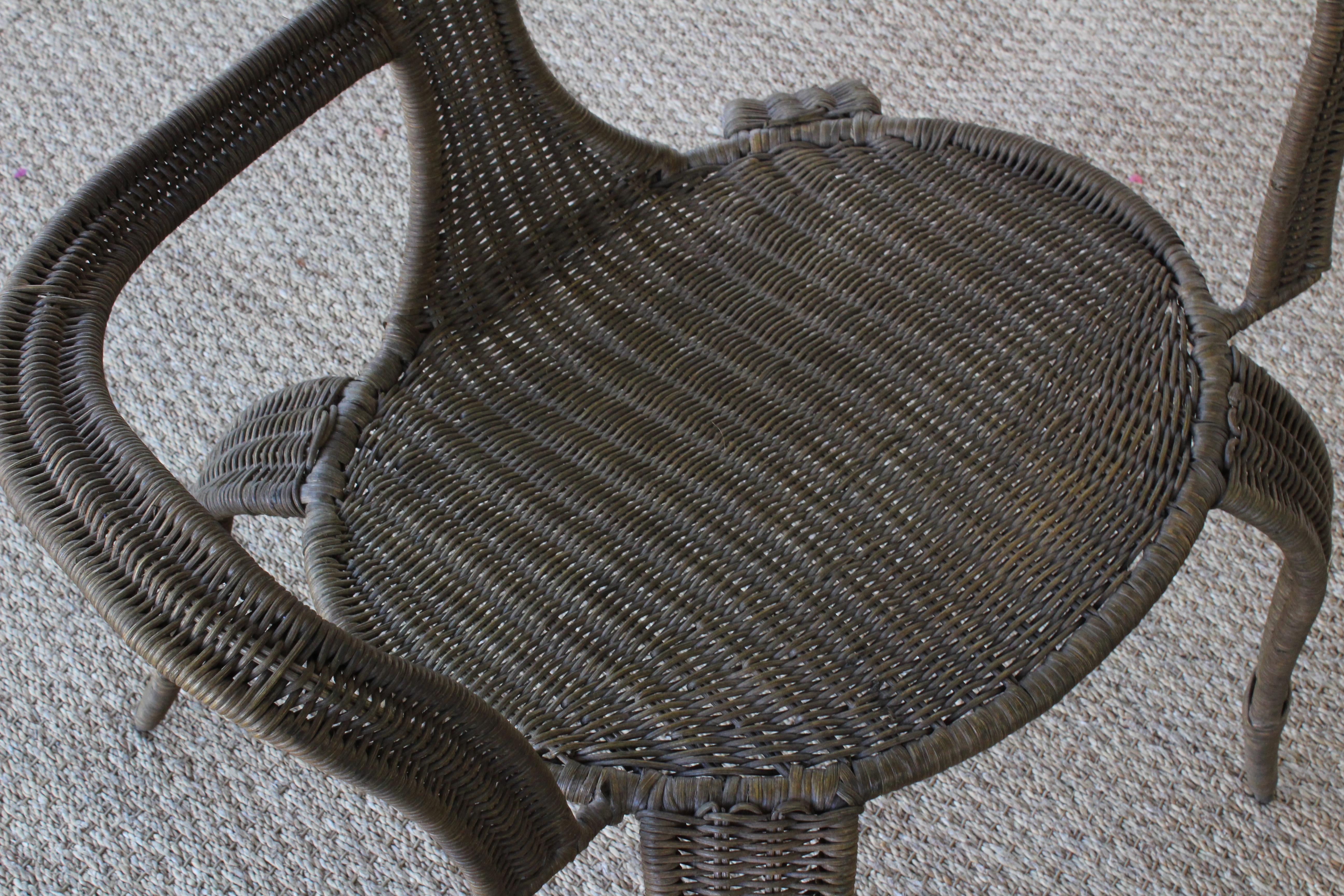 Wicker and Iron Armchair by Danny Ho Fong, 1960s. 1