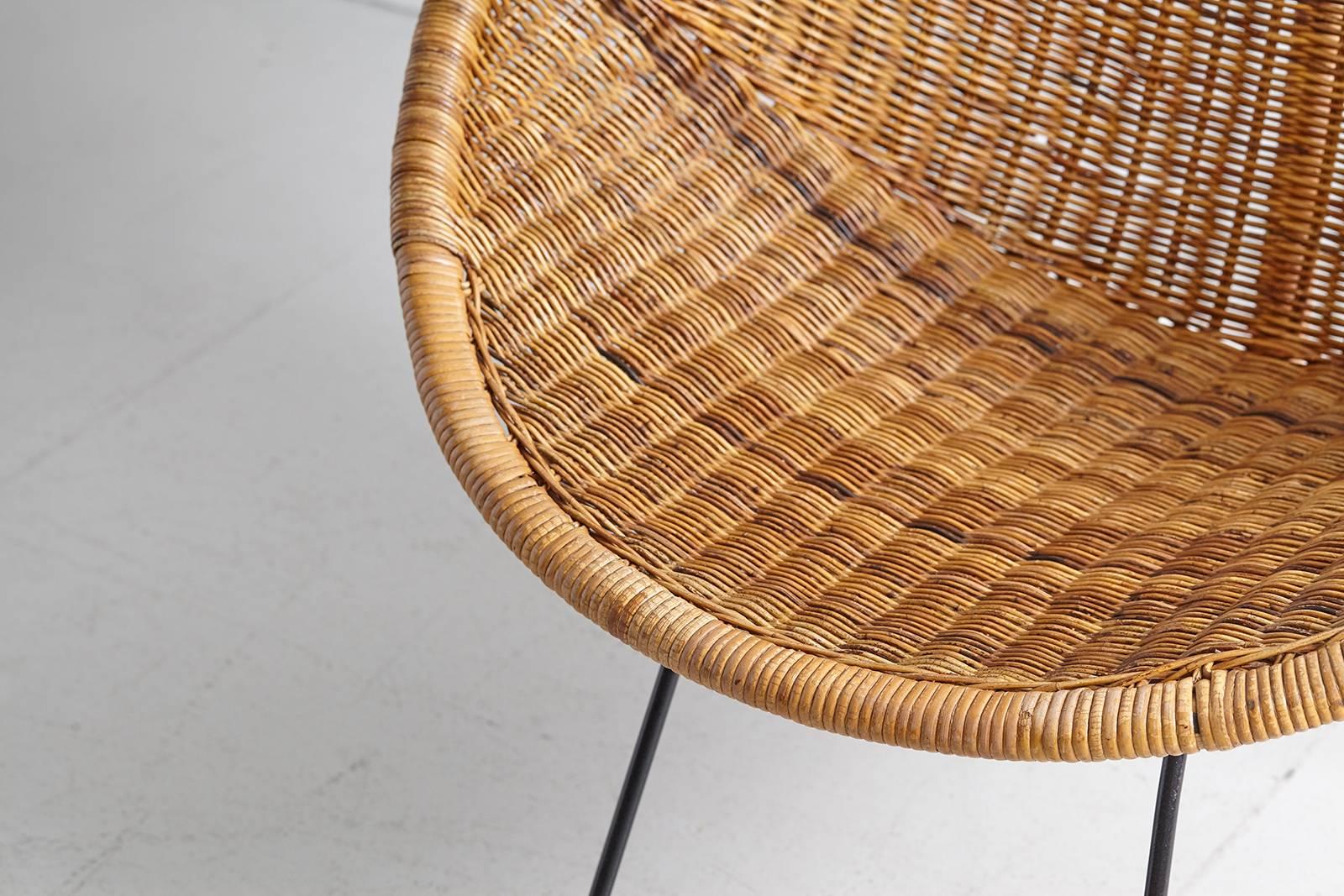 vintage wicker bucket chair