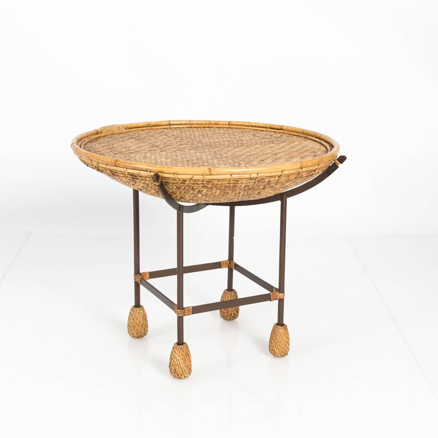 Wicker and Iron Table 1