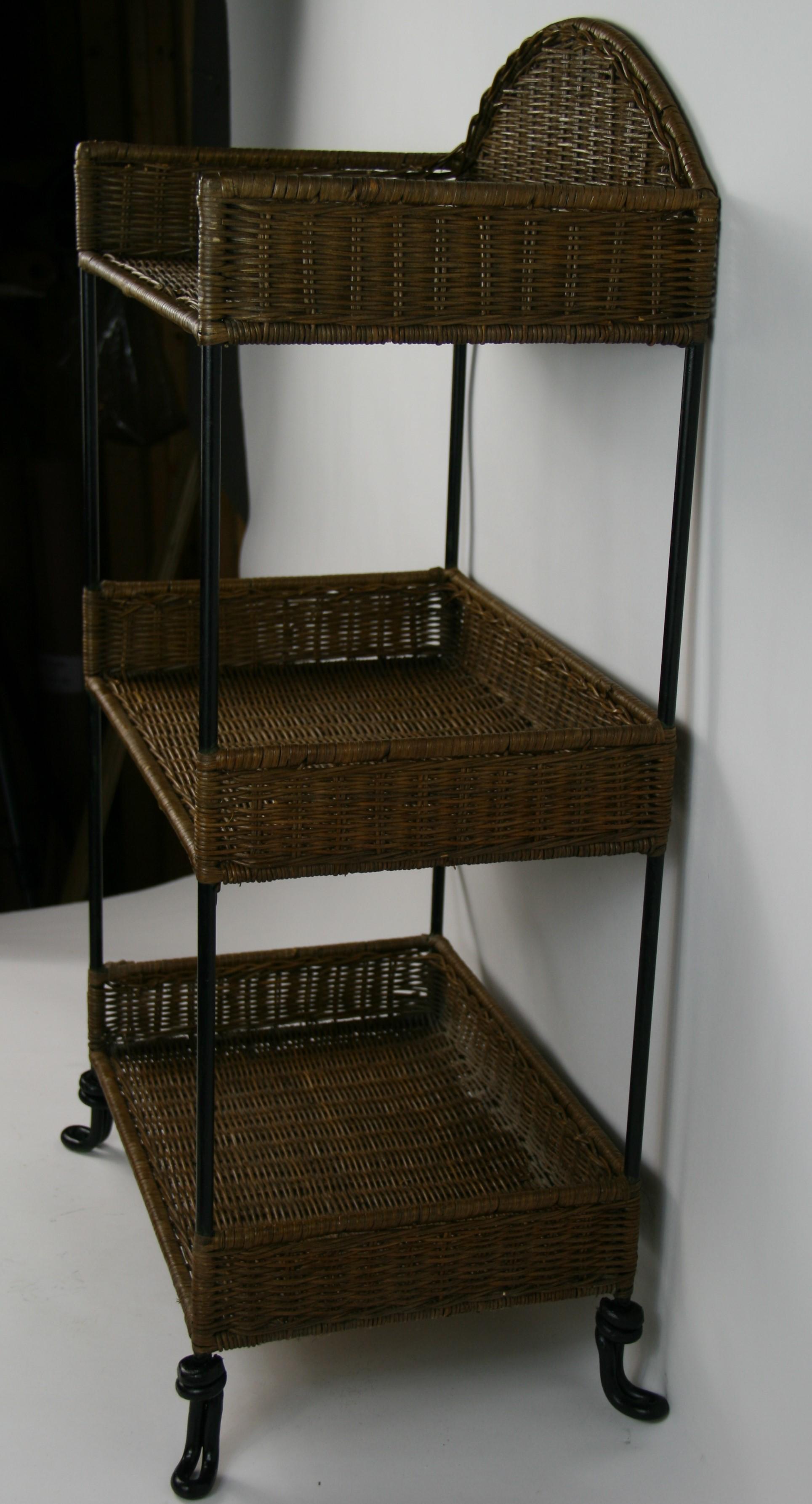 wicker tiered shelf