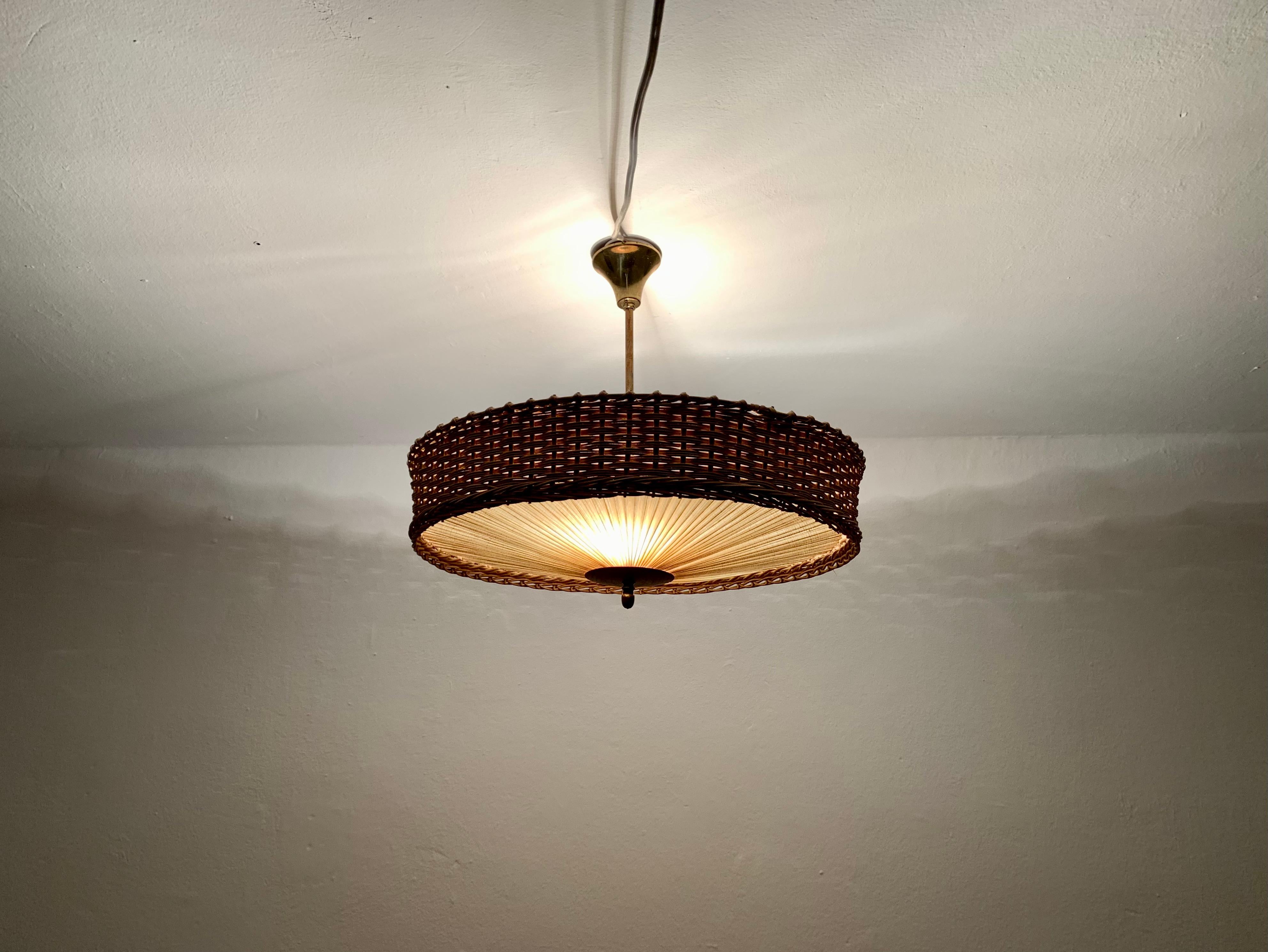 Wicker and Pleating Ceiling Lamp 4