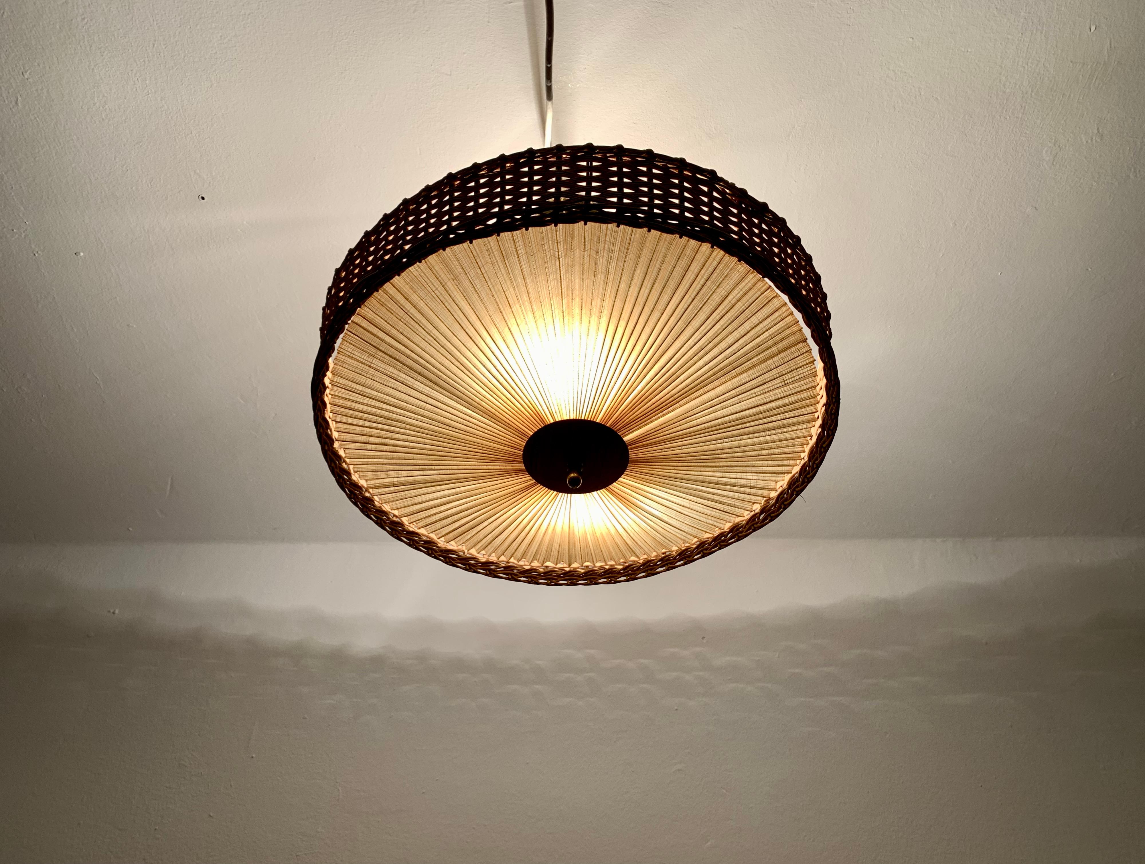 Wicker and Pleating Ceiling Lamp 5