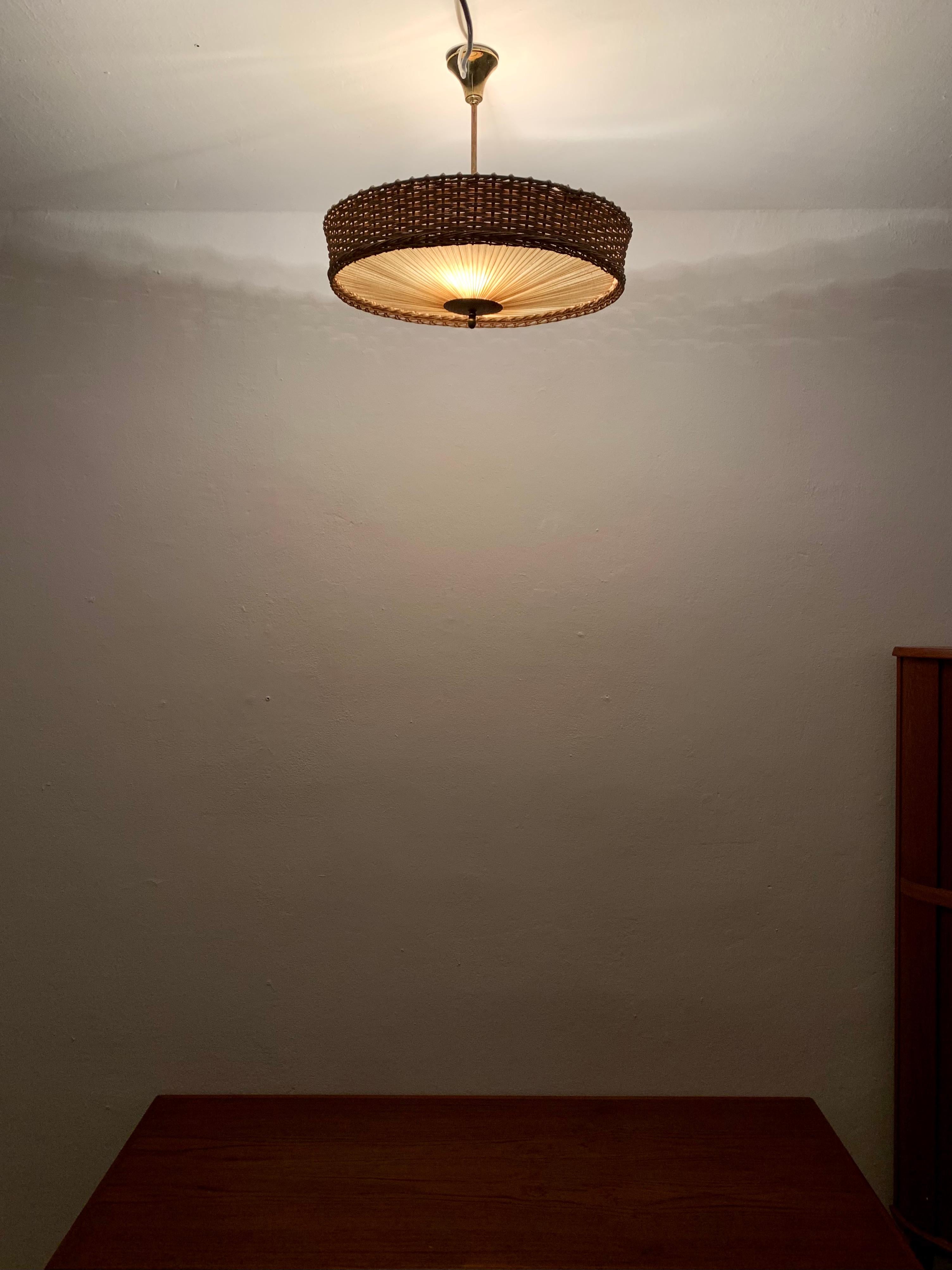 Wicker and Pleating Ceiling Lamp 6