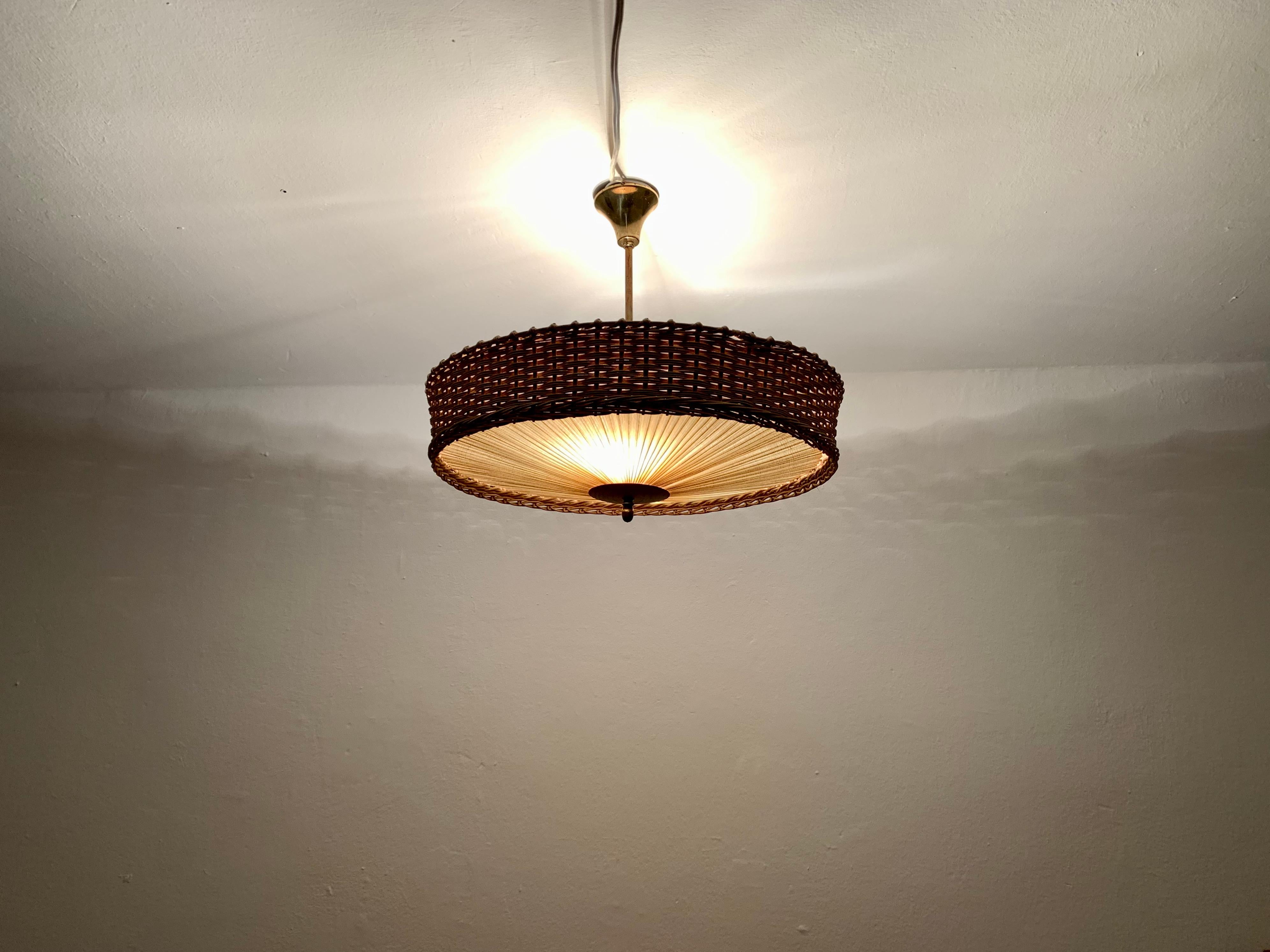 Wicker and Pleating Ceiling Lamp 3