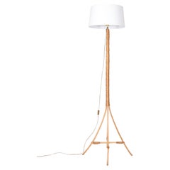 Wicker And Rattan Floor Lamp, 1960s